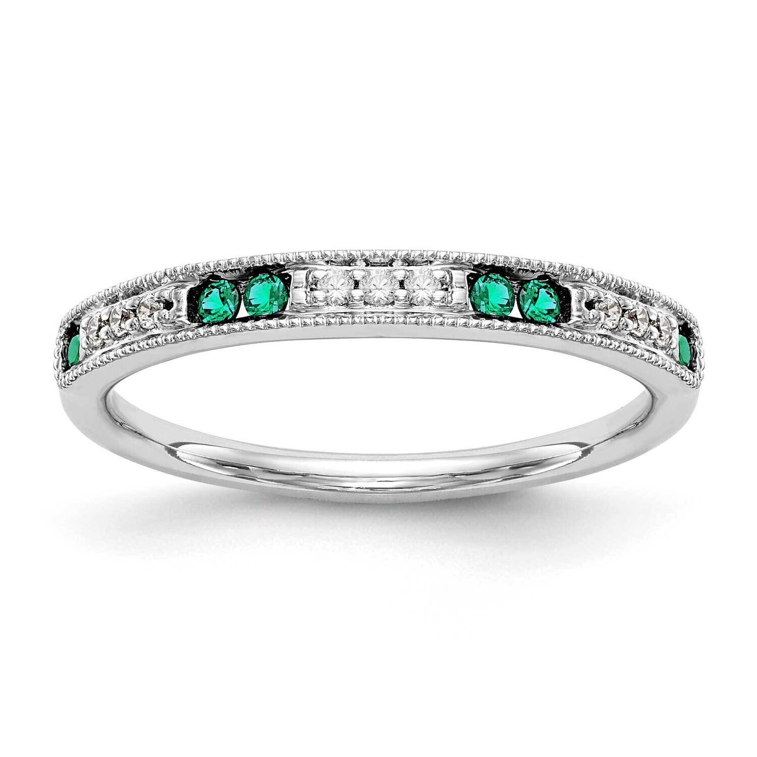Diamond with Emerald Band 14k White Gold RM3367B-EM-005-WAA, MPN: RM3367B-EM-005-WAA,