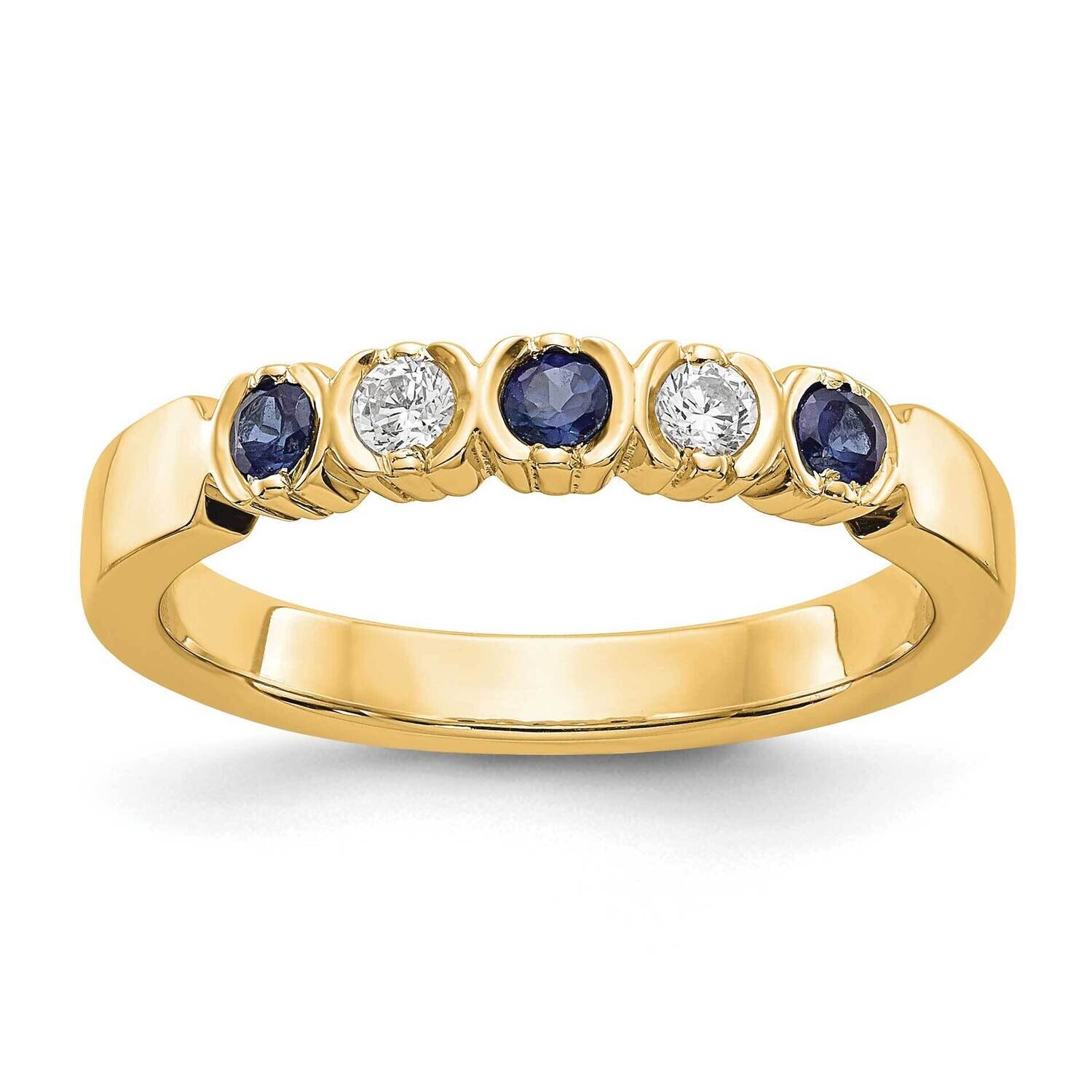 Diamond with Sapphire Band 14k Yellow Gold RM3395B-SA-010-YAA