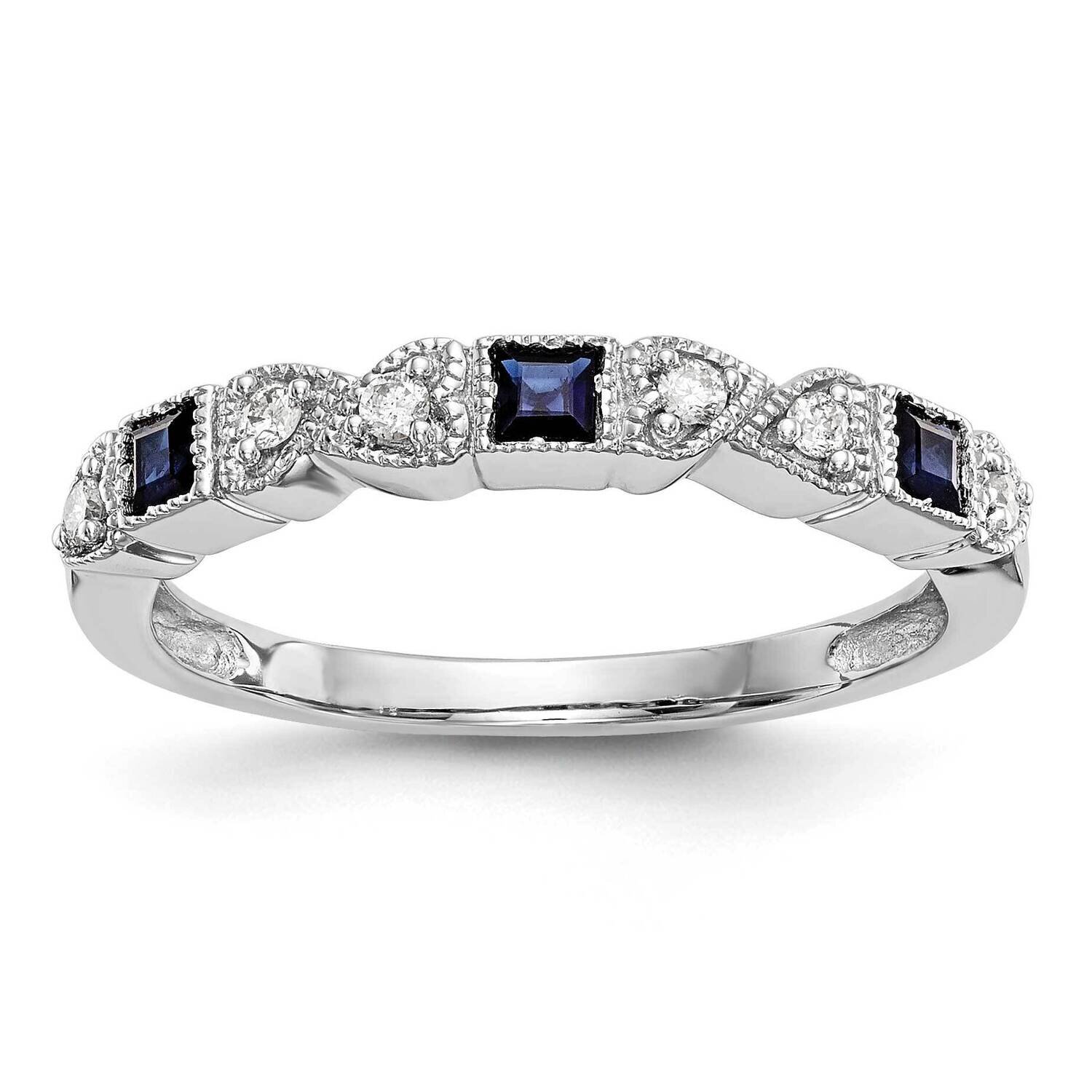 Diamond with Sapphire Band 14k White Gold RM3449B-SA-010-WAA, MPN: RM3449B-SA-010-WAA,