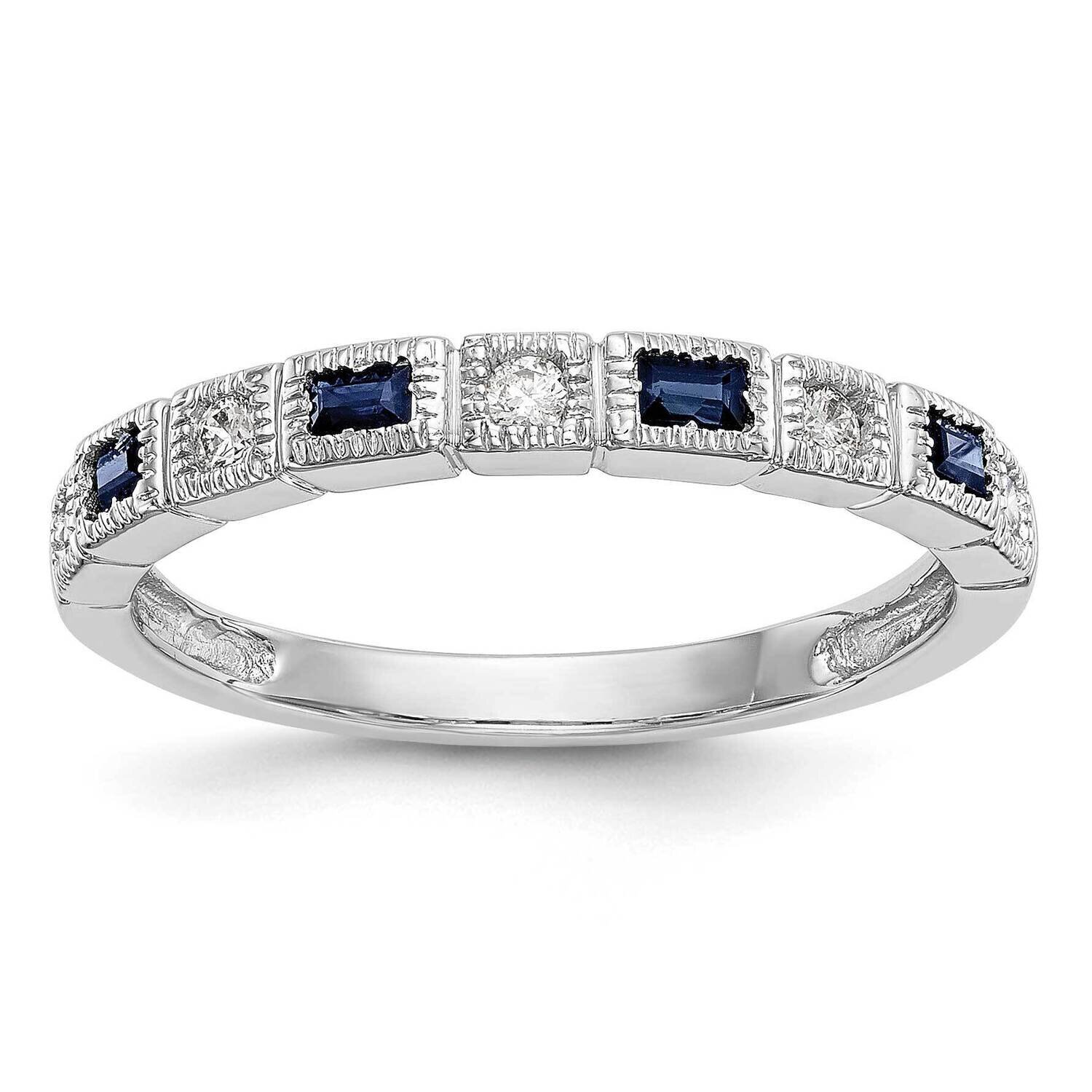 Diamond with Sapphire Band 14k White Gold RM3451B-SA-010-WAA, MPN: RM3451B-SA-010-WAA,