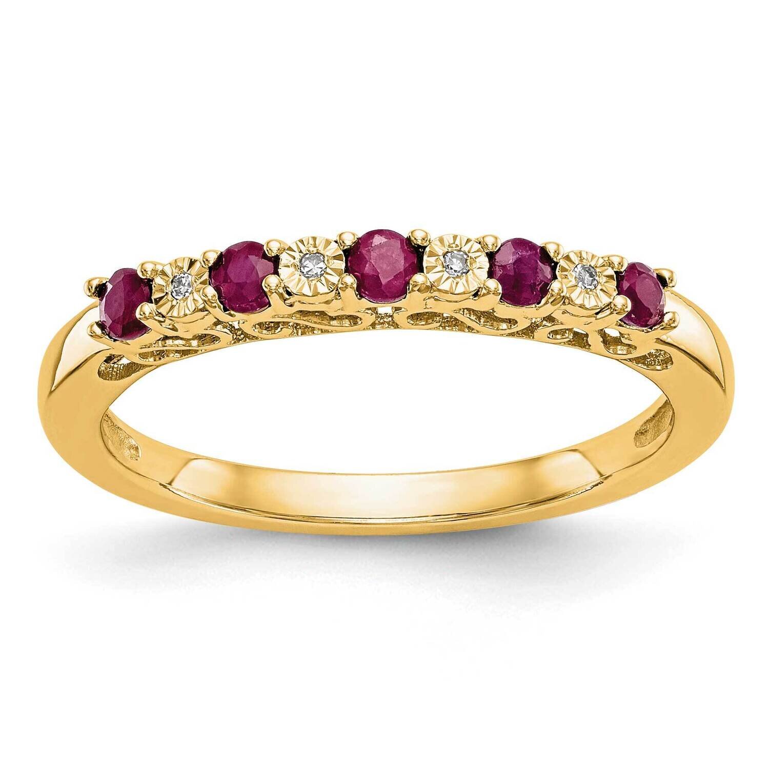 Diamond with Ruby Band 14k Yellow Gold RM3452B-RU-001-YAA, MPN: RM3452B-RU-001-YAA,