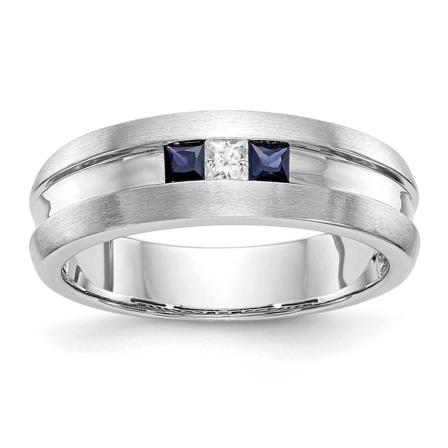 Diamond with Sapphire Men&#39;s Band 14k White Gold RM3499B-SA-010-WAA, MPN: RM3499B-SA-010-WAA, 196904…
