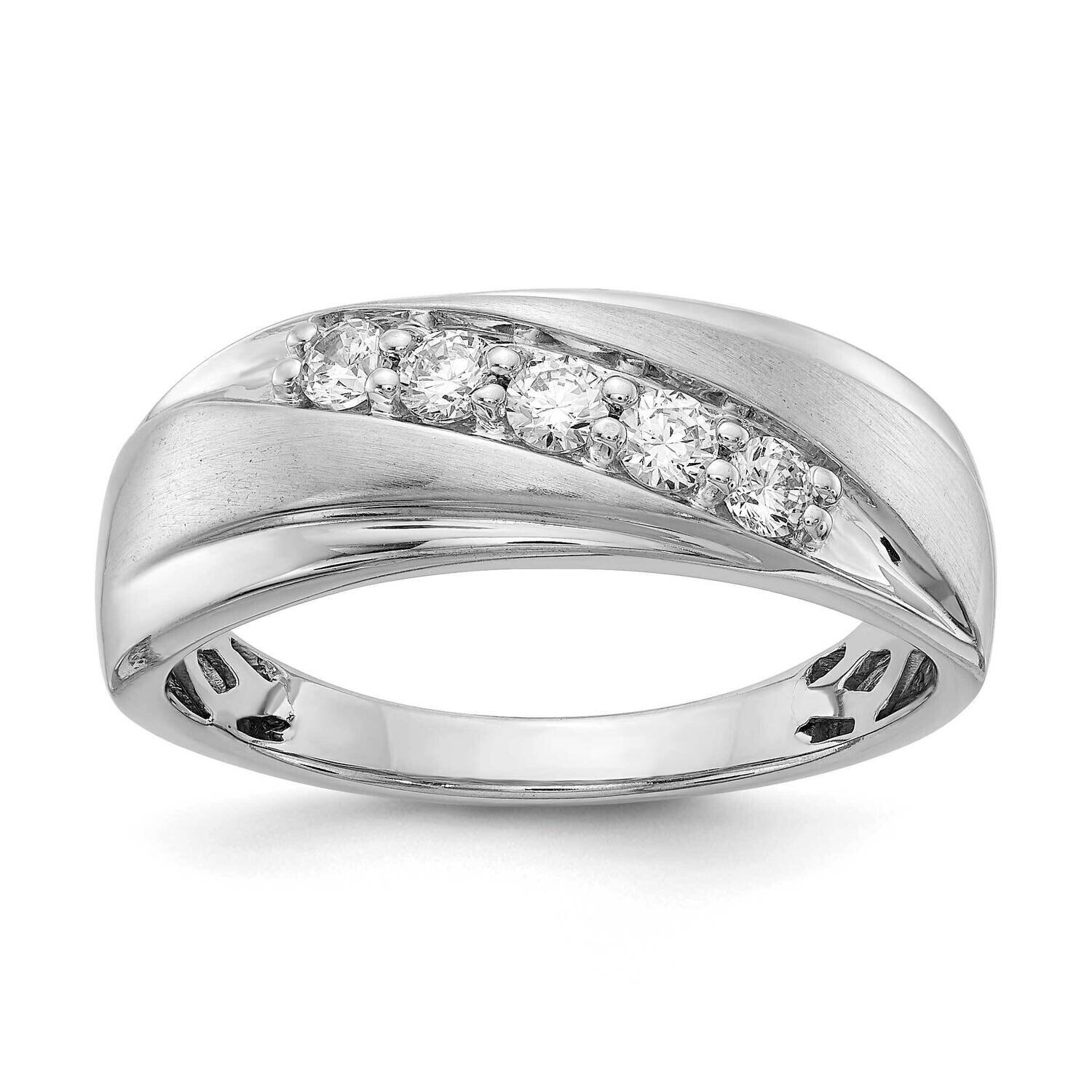 Polished & Satin Diamond Ring 14k White Gold RM3624B-038-WAA
