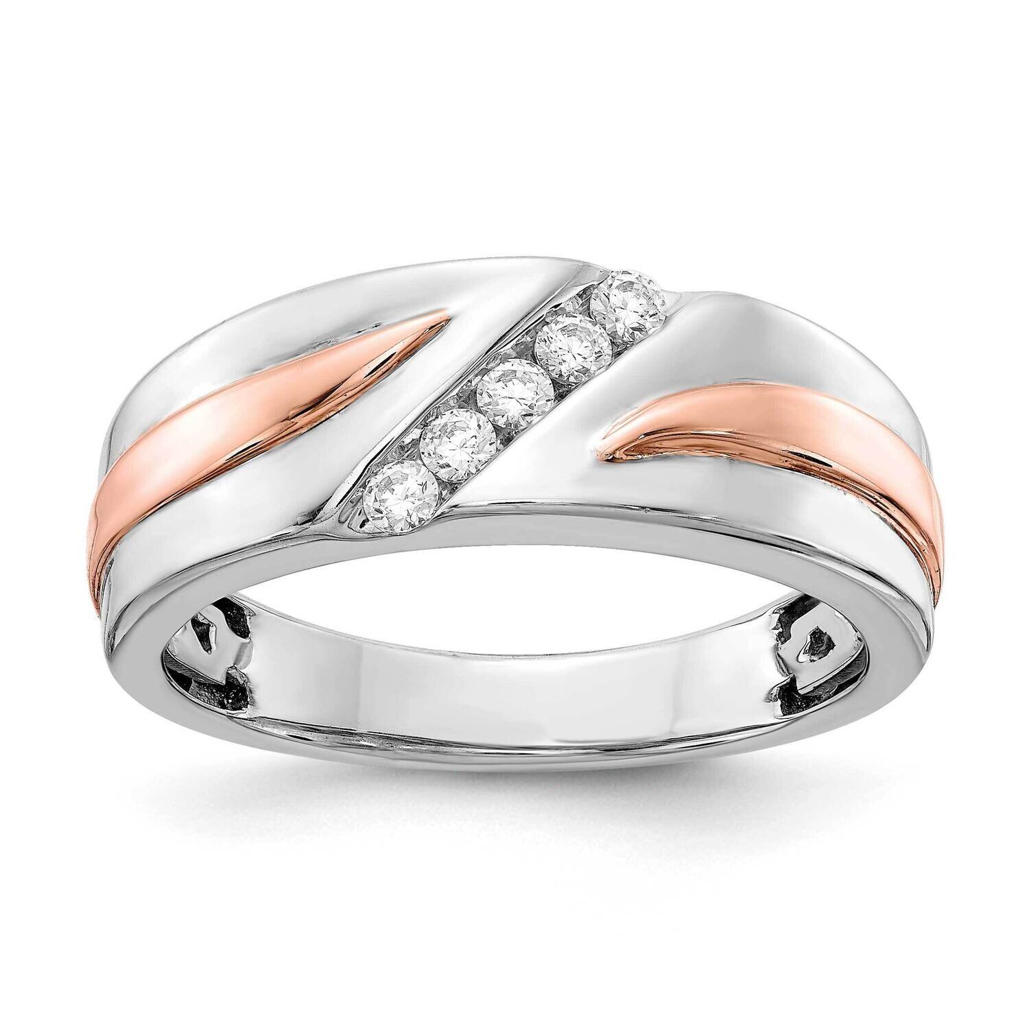 Diamond Band 14k White &amp; Rose Gold RM3640B-020-WRAA, MPN: RM3640B-020-WRAA, 196904148358