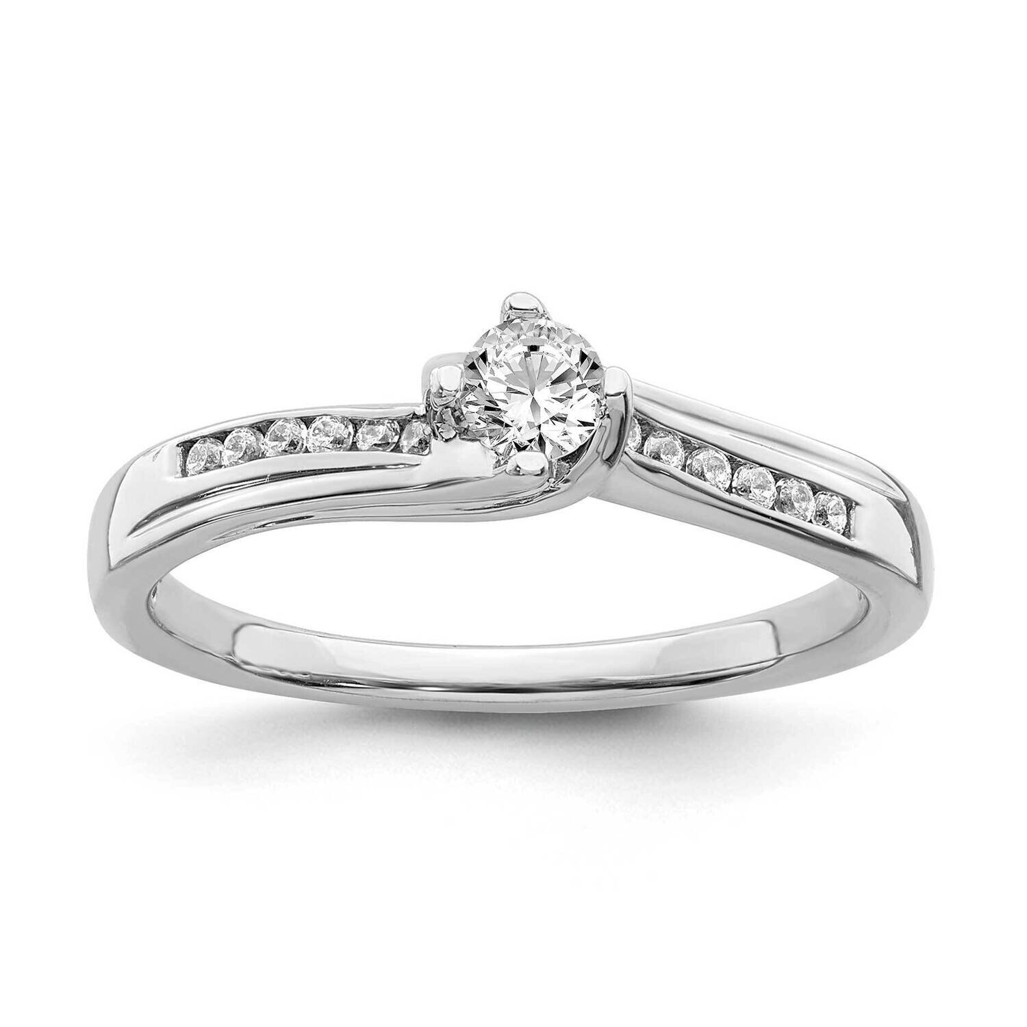 Diamond Engagement Ring 10k White Gold RM6378E-025-0WAA