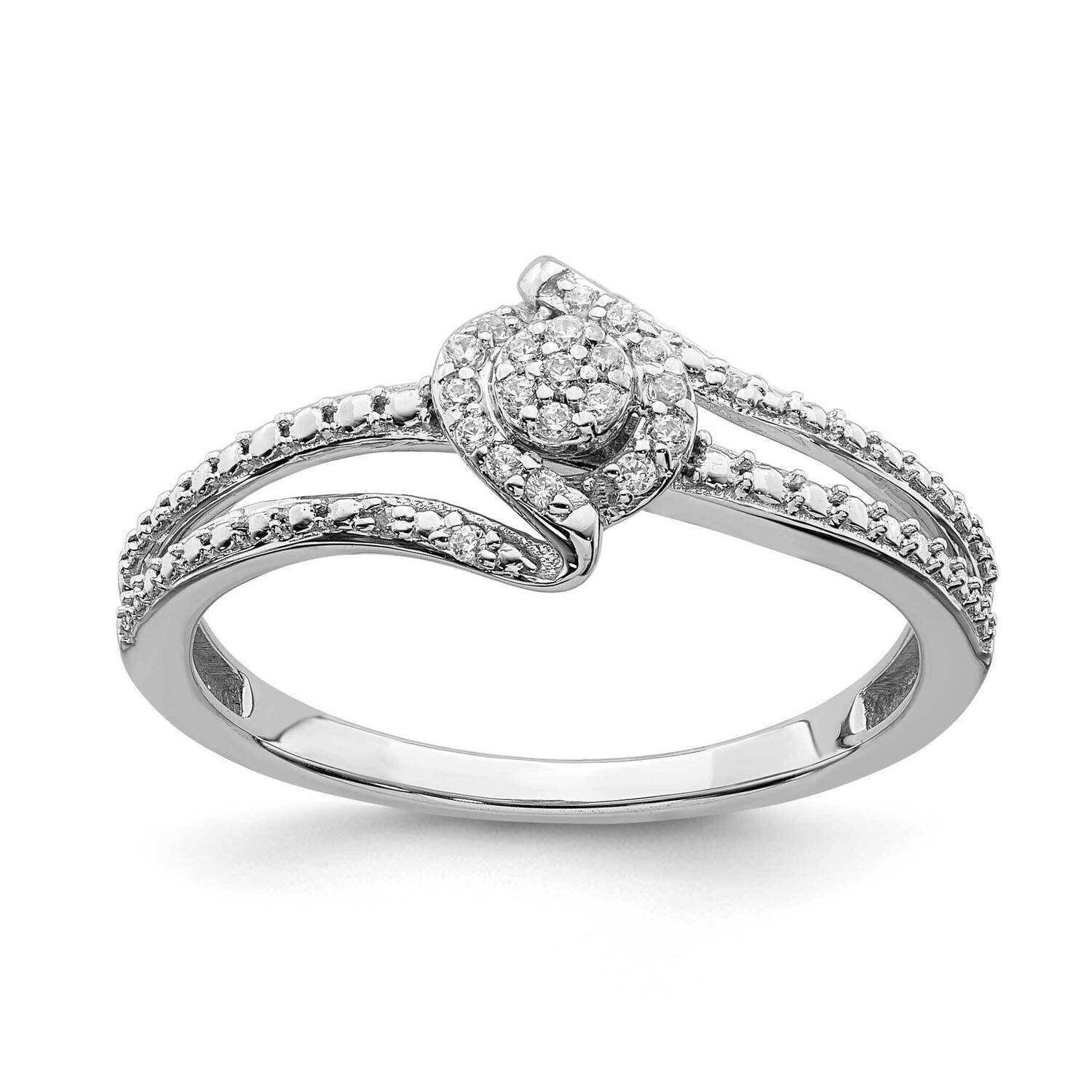 Diamond Cluster Engagement Ring 10k White Gold RM6396E-010-0WAA
