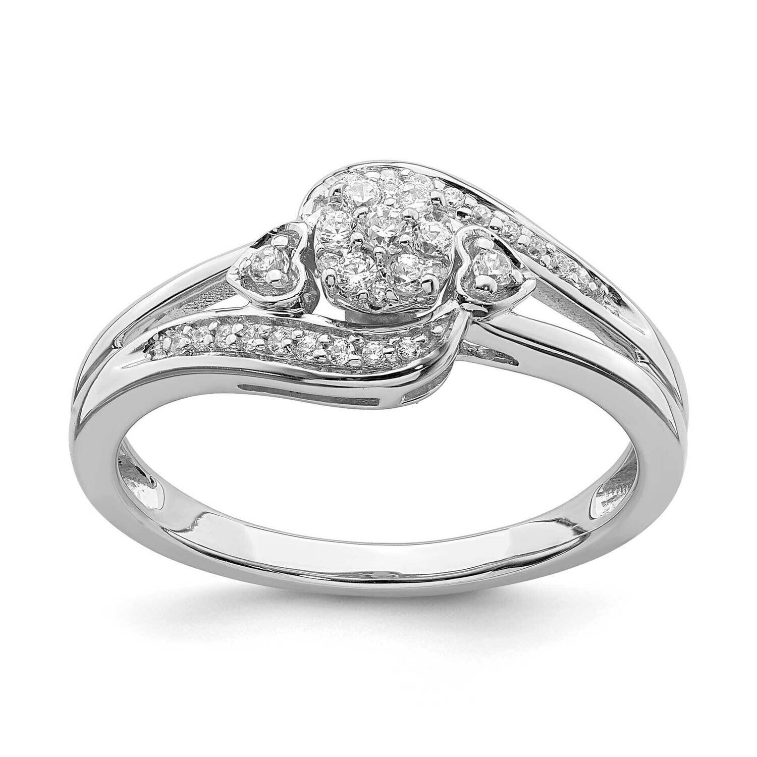 Diamond Cluster Engagement Ring 10k White Gold RM6397E-020-0WAA, MPN: RM6397E-020-0WAA, 191101399190