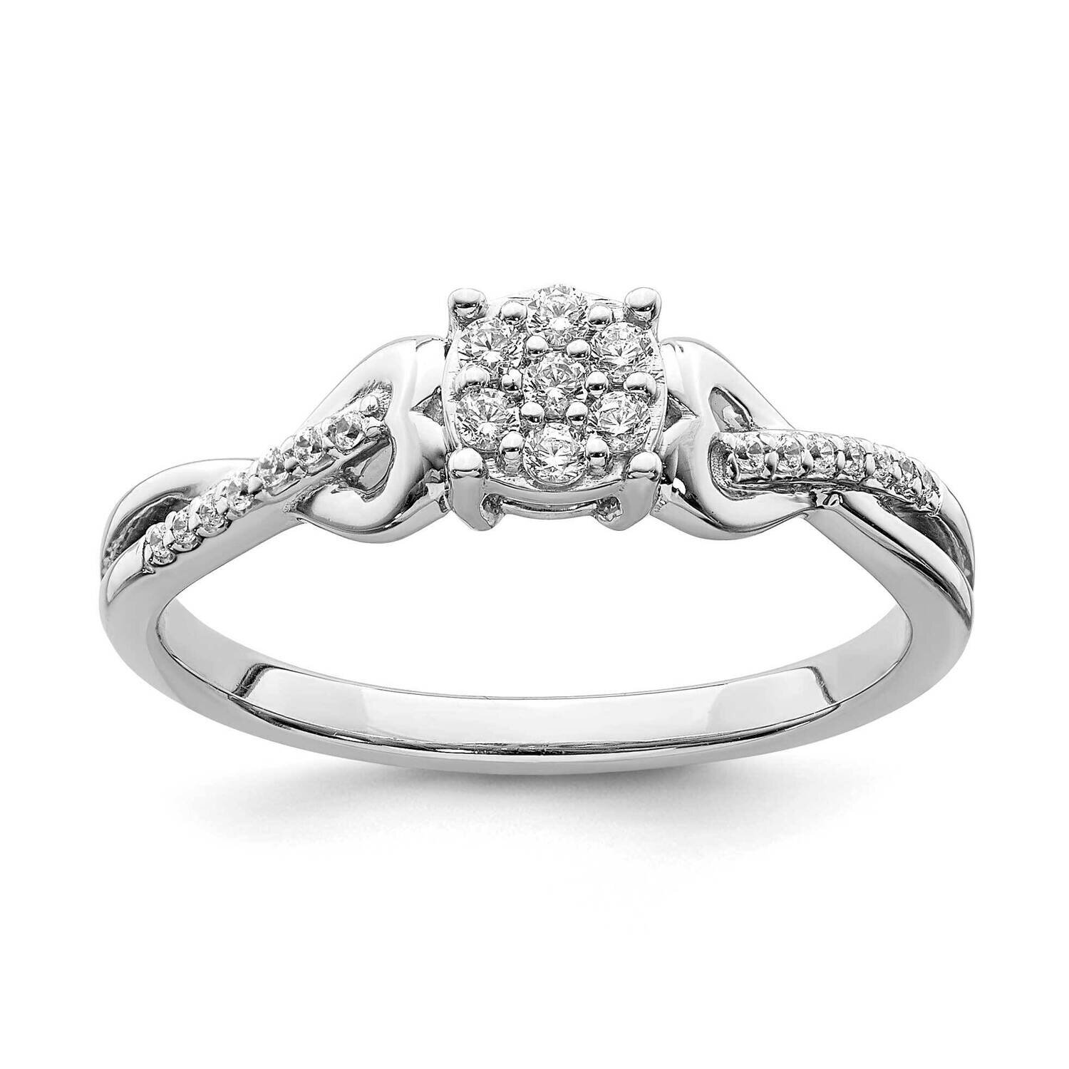 Diamond Cluster Engagement Ring 10k White Gold RM6400E-016-0WAA
