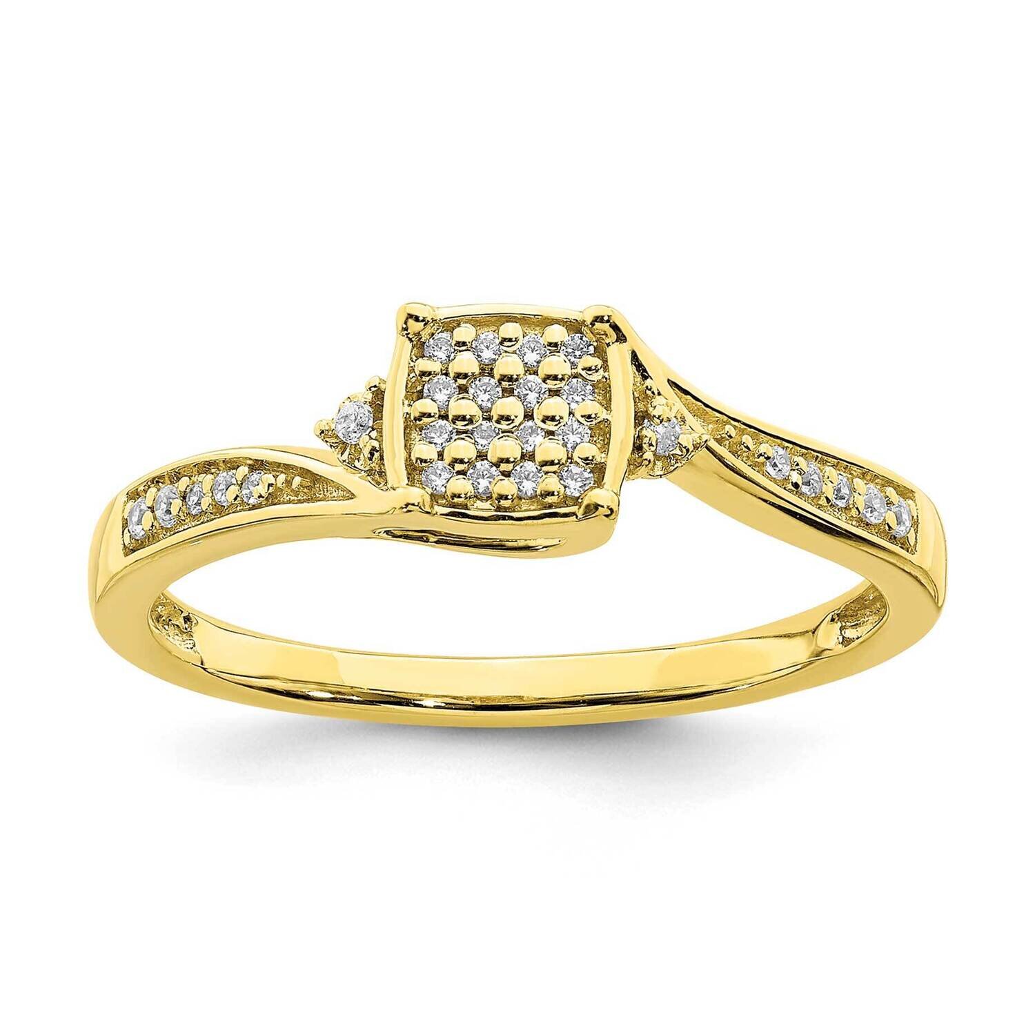 Diamond Cluster Engagement Ring 10k Yellow Gold RM6402E-010-0YAA