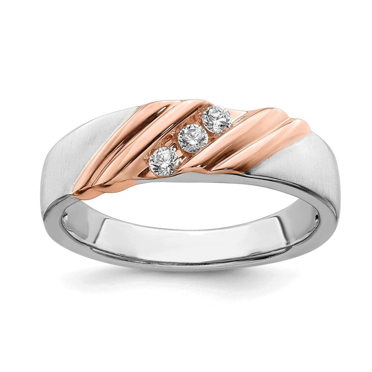 Men&#39;s Diamond Bridal Band 14k White &amp; Rose Gold RM6405B-015-WRAA, MPN: RM6405B-015-WRAA, 1969041483…