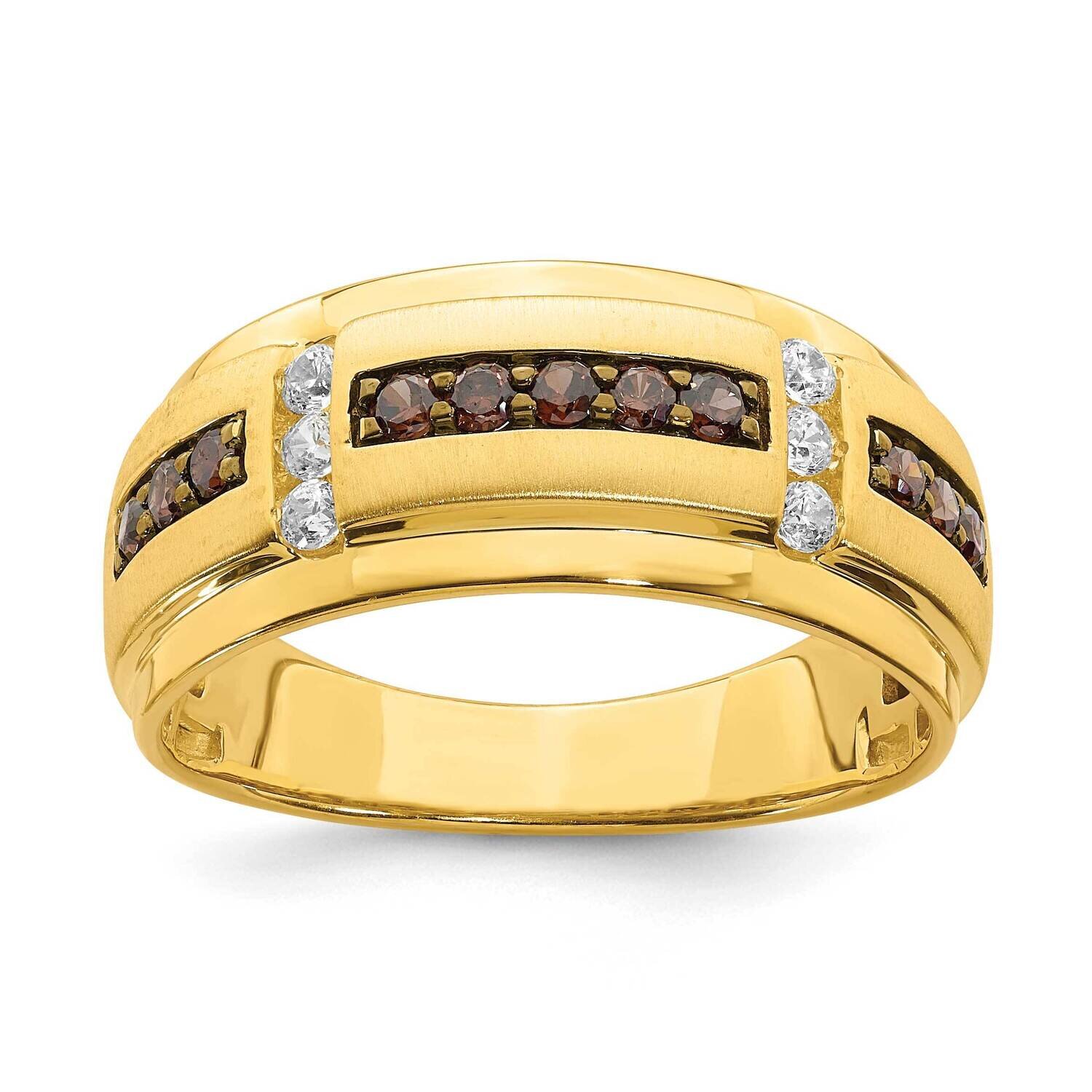 Men&#39;s Brown and White Diamond Bridal Band 14k Gold RM6410B-050-YAA, MPN: RM6410B-050-YAA, 196904148…