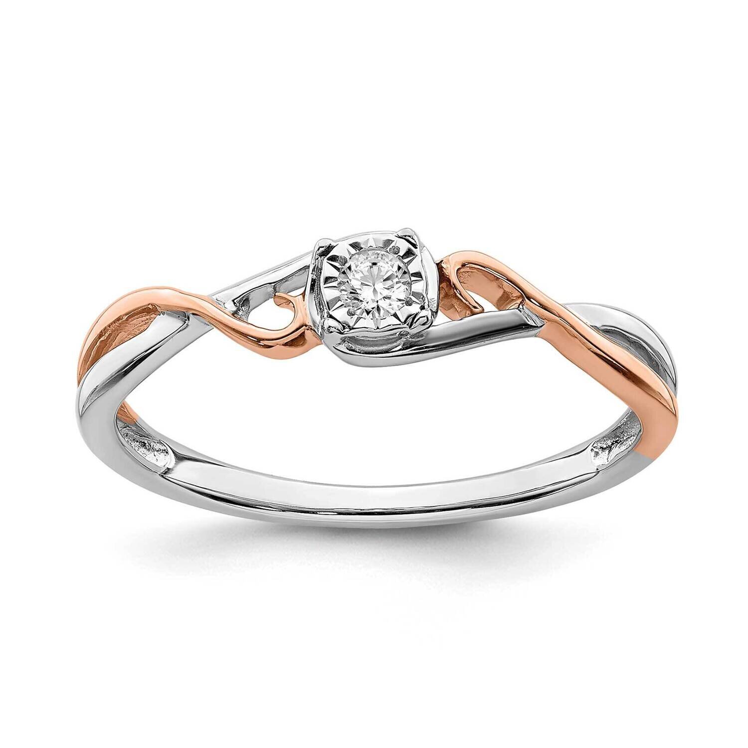 Diamond Promise Ring 14k White &amp; Rose Gold RM6601E-010-WRAA, MPN: RM6601E-010-WRAA, 191101564727