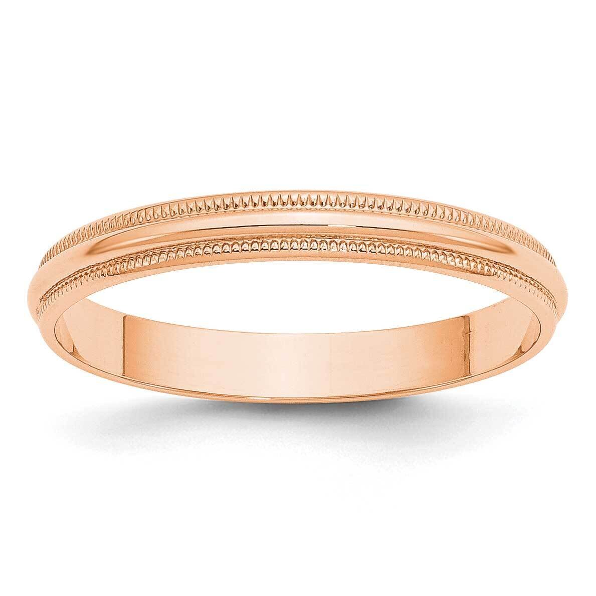 3mm Milgrain Half Round Band 14k Rose Gold RML030, MPN: RML030, 883957325163