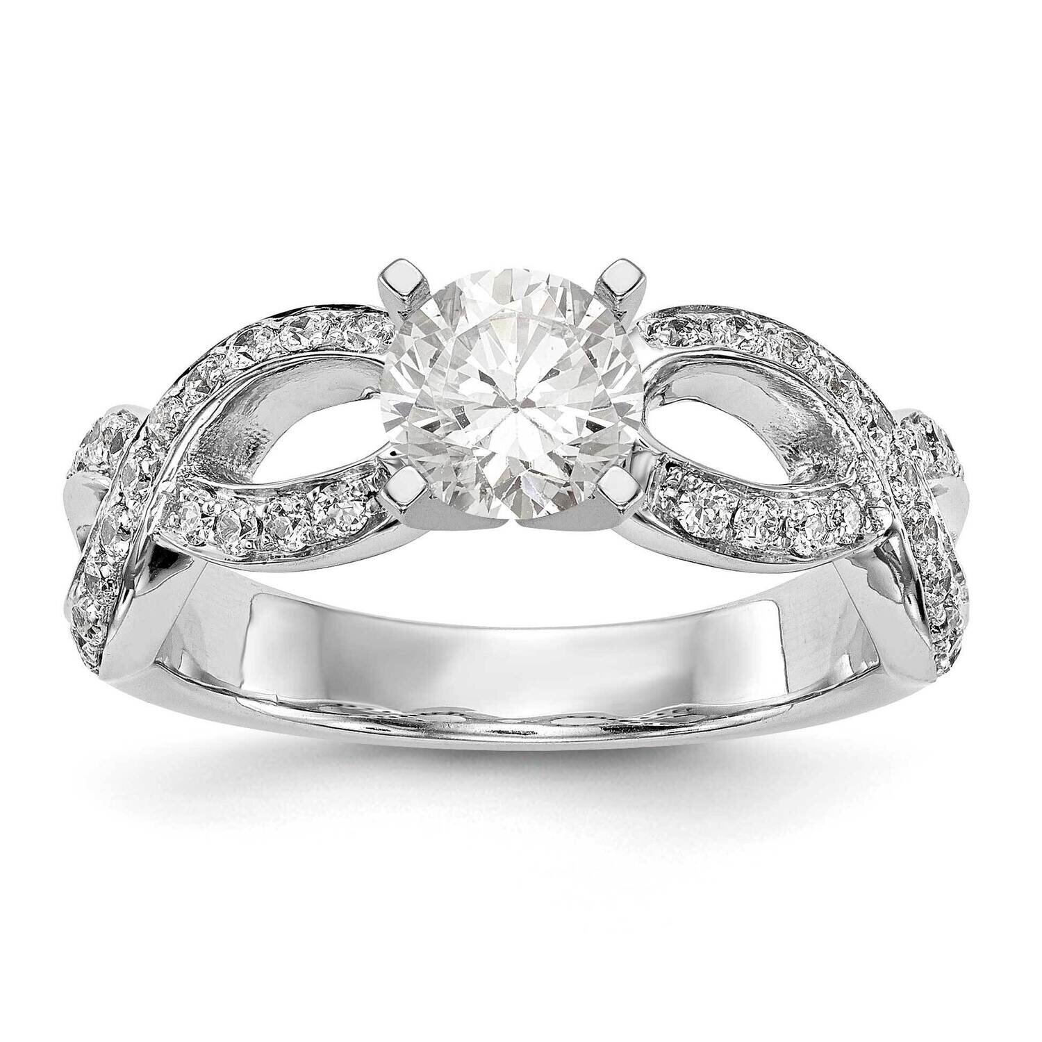 Peg Set Diamond Semi-mount Infinity Engagement Ring 14k White Gold RM2567E-038-WAA