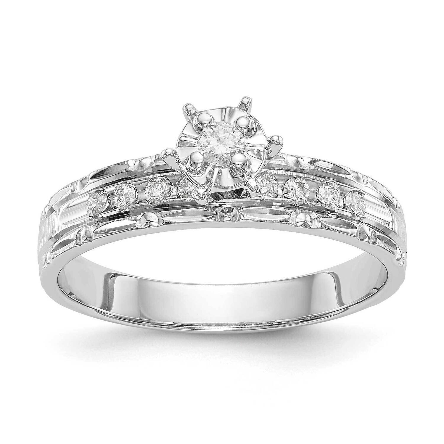 AA Quality Trio Engagement Ring 14k White Gold X8320AA-E