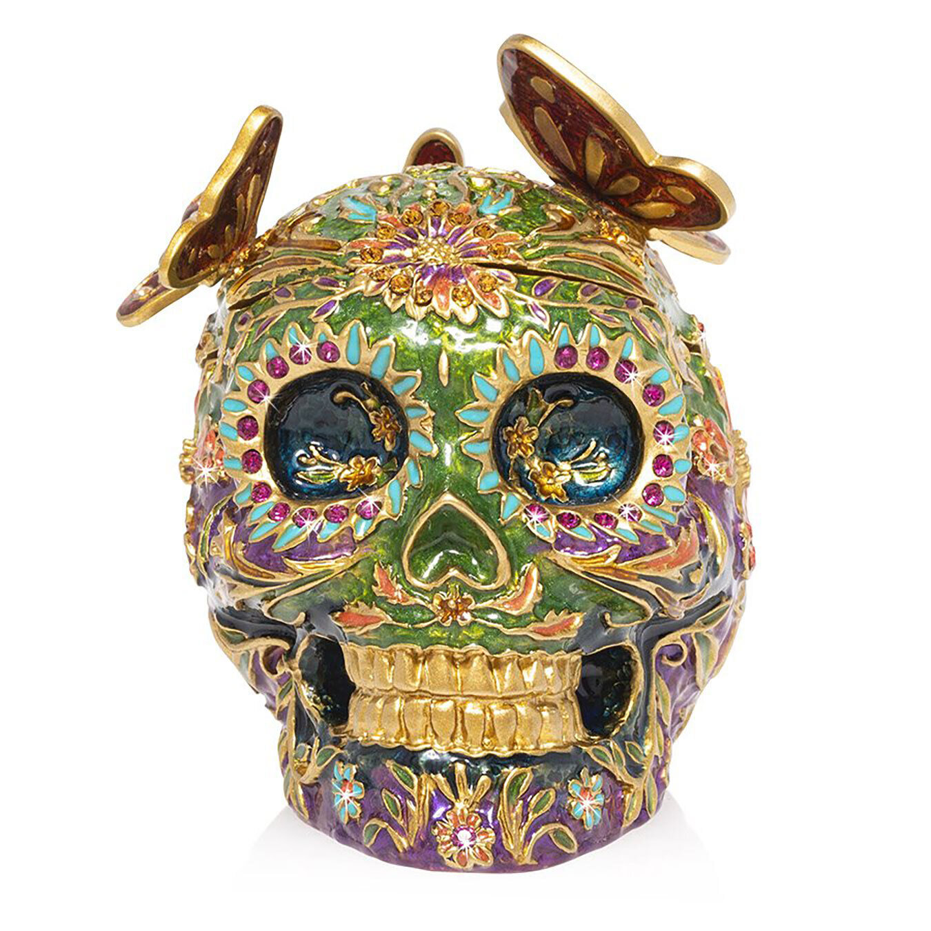 Jay Strongwater Skull With Butterflies Box SDH7406-289