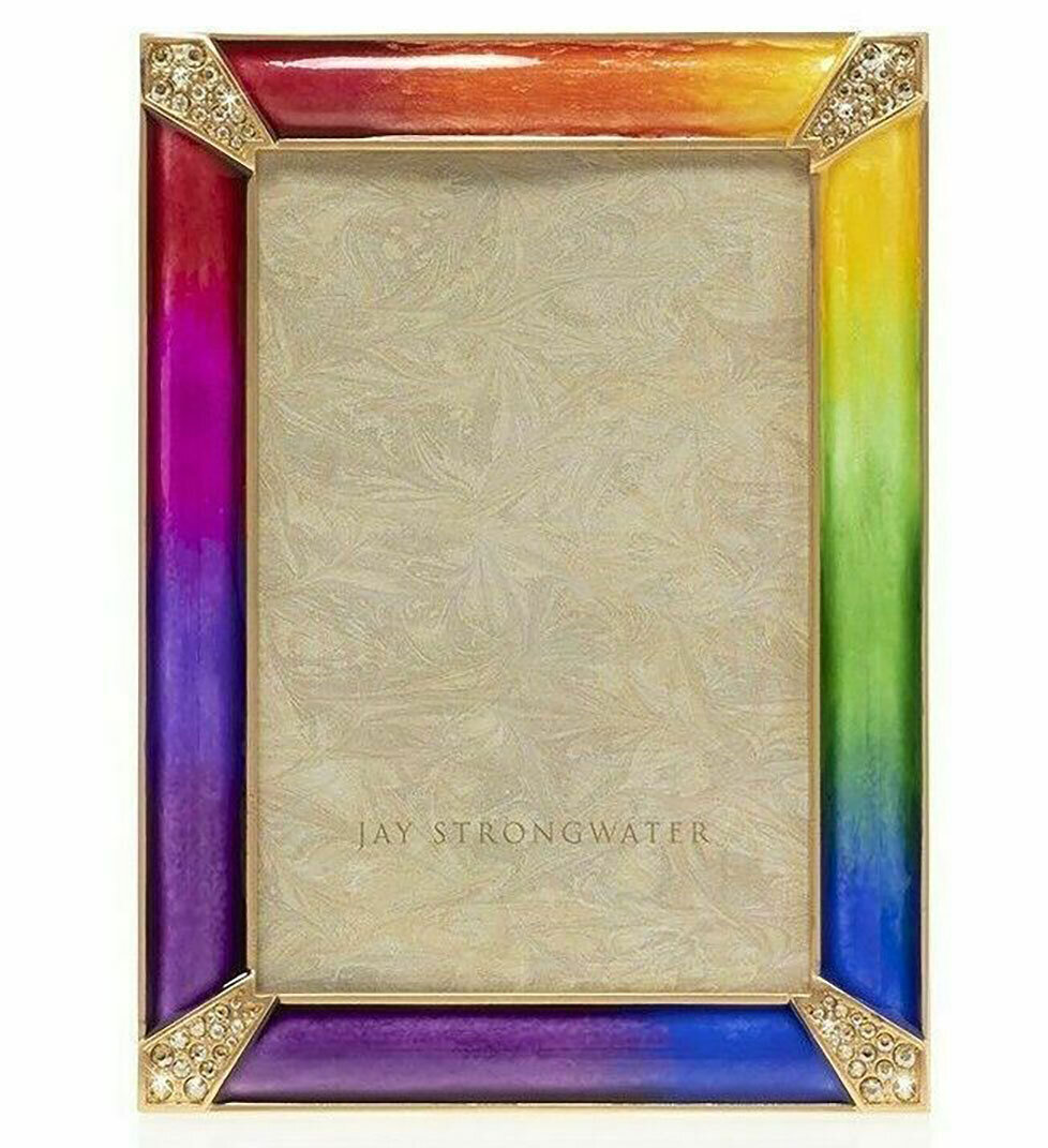 Jay Strongwater Leonard Pave Corner 4 X 6 Inch Picture Frame SPF5830-202