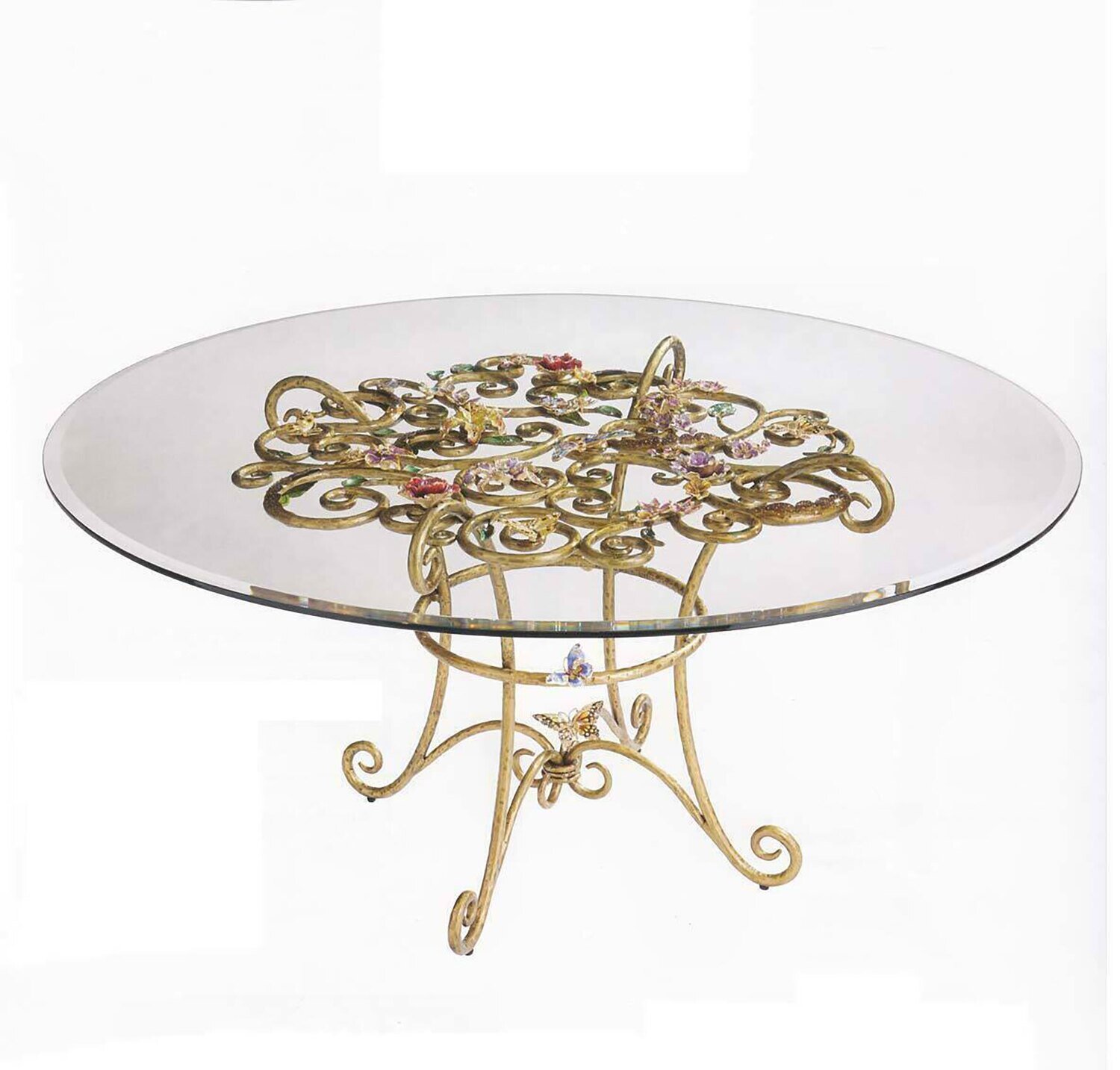 Jay Strongwater Sophia Floral Dining Table SHW3303-450