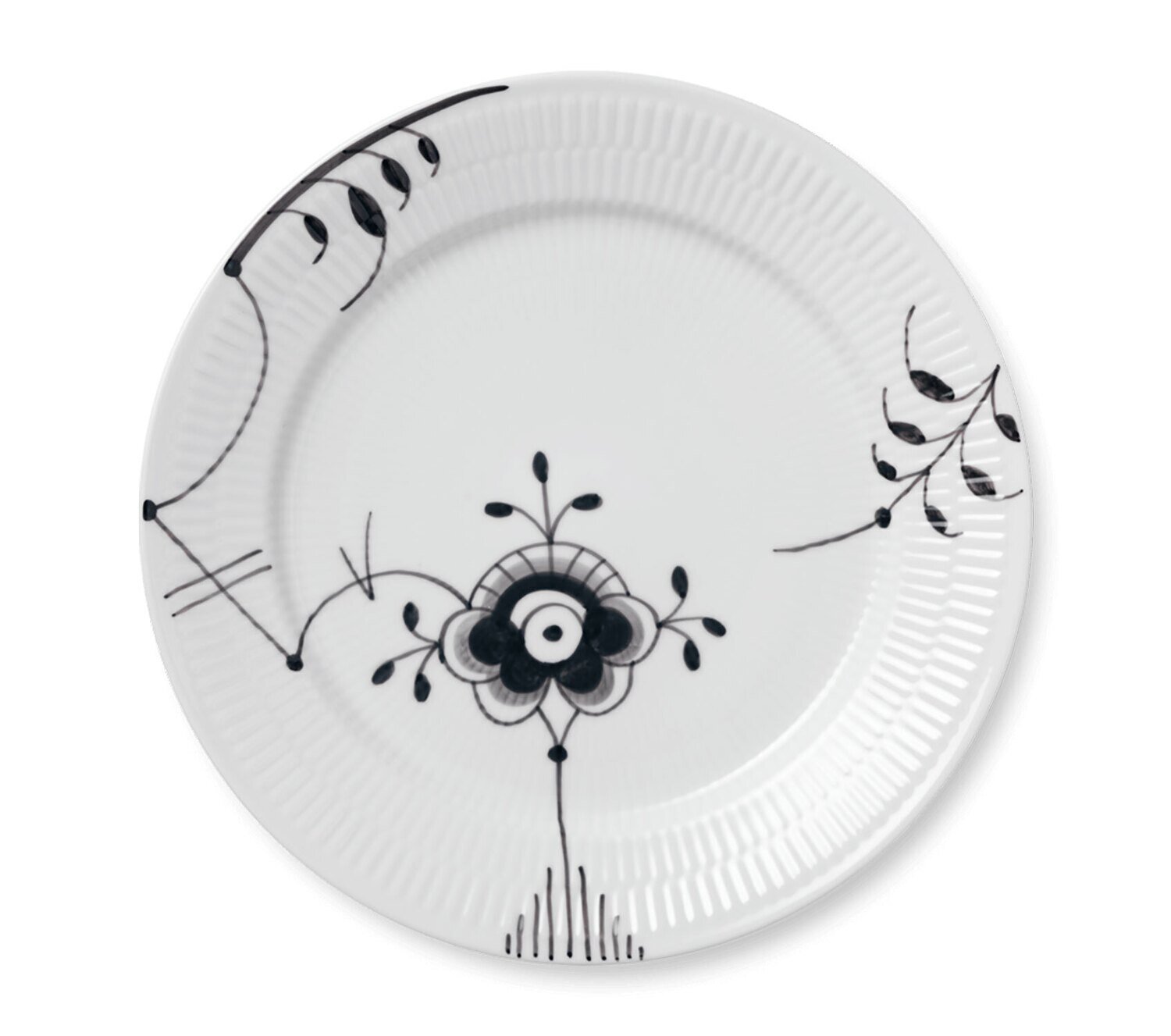 Royal Copenhagen Black Fluted Mega Dinner Plate #6 10.75 Inch 1017473
