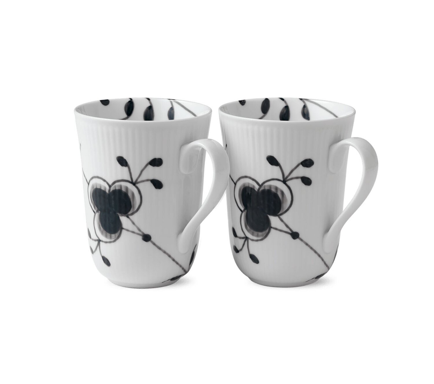 Royal Copenhagen Black Fluted Mega Mug 11 Oz Set of 2 1017459, MPN: 1017459, 5705140702436