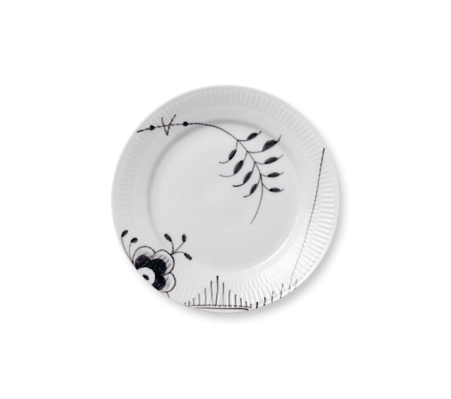 Royal Copenhagen Black Fluted Mega Dessert Plate #2 7.5 Inch 1017038, MPN: 1017038, 5705140709961