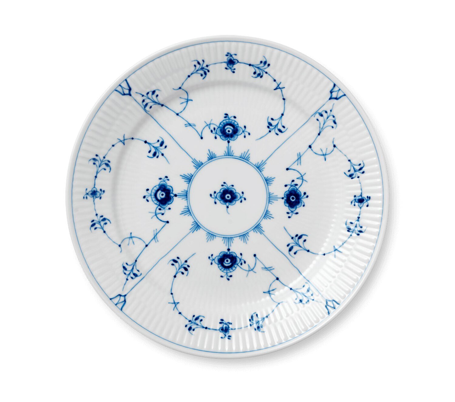 Royal Copenhagen Blue Fluted Plain Luncheon Plate 9.75 Inch 1017201