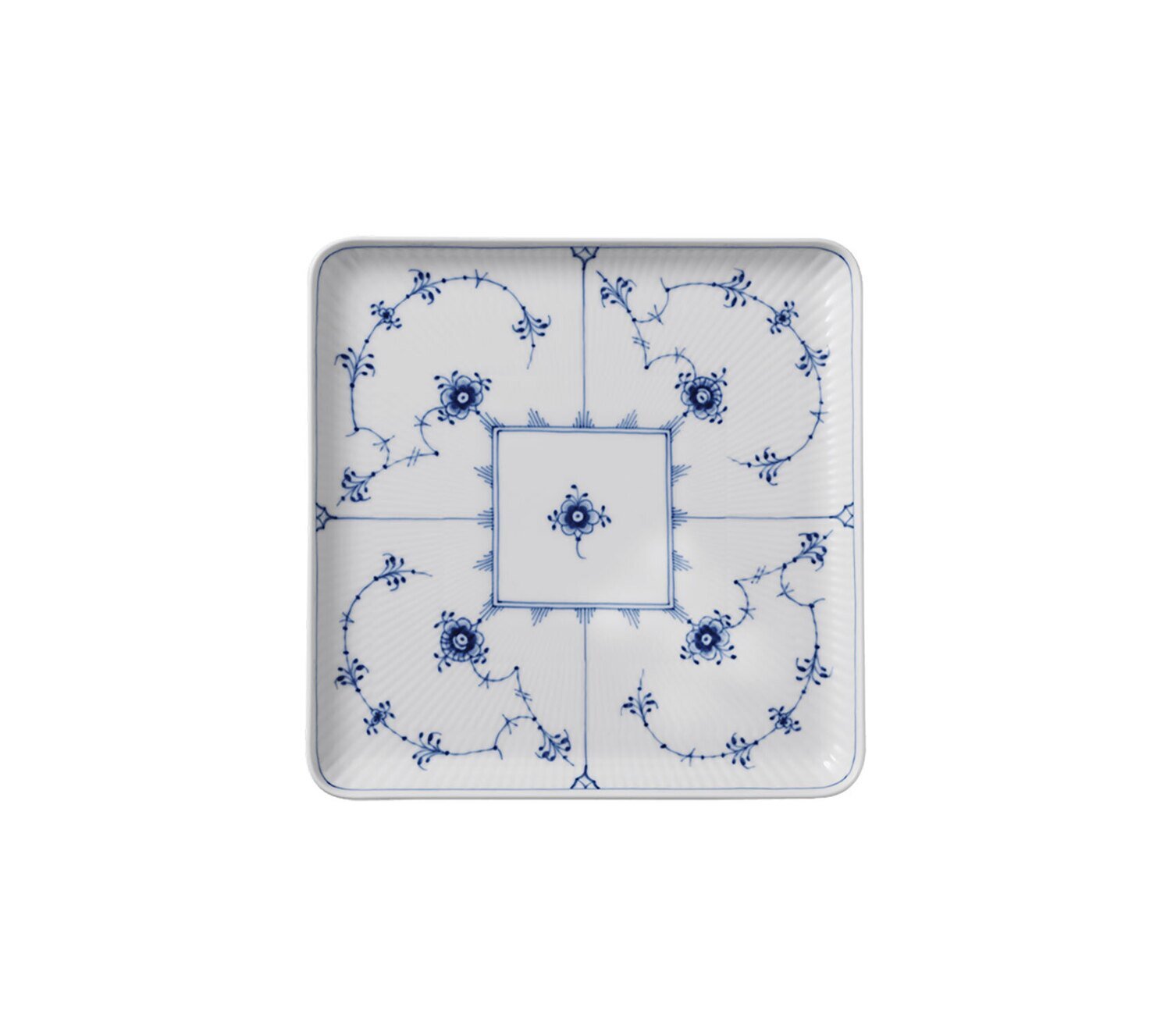 Royal Copenhagen Blue Fluted Plain Square Plate Large 1017204
