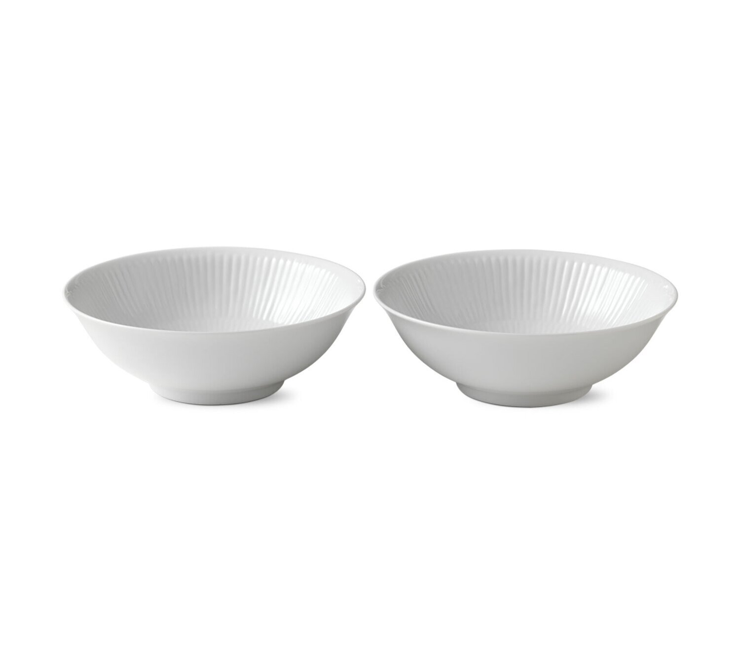 Royal Copenhagen White Fluted Cereal Bowl Set of 2 11.75Oz 1017378