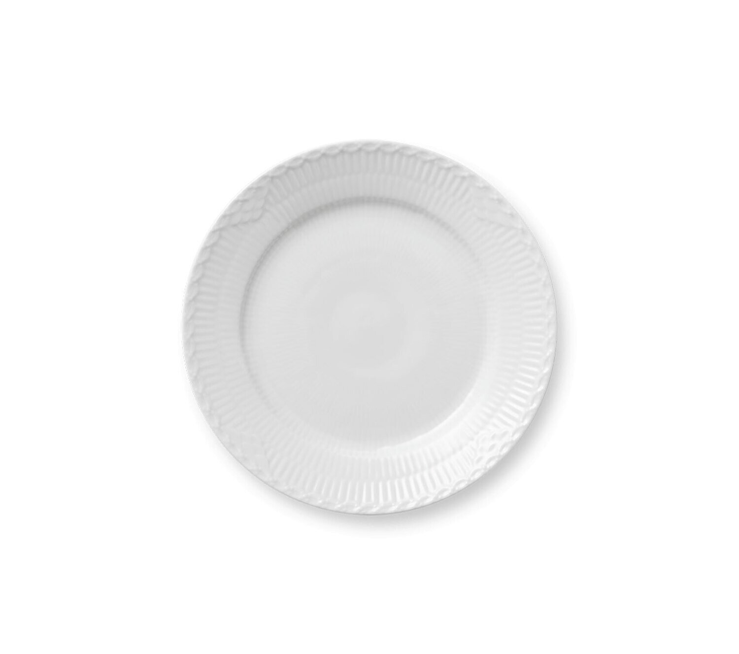 Royal Copenhagen White Fluted Half Lace Dessert Plate 7.5 Inch 1017293