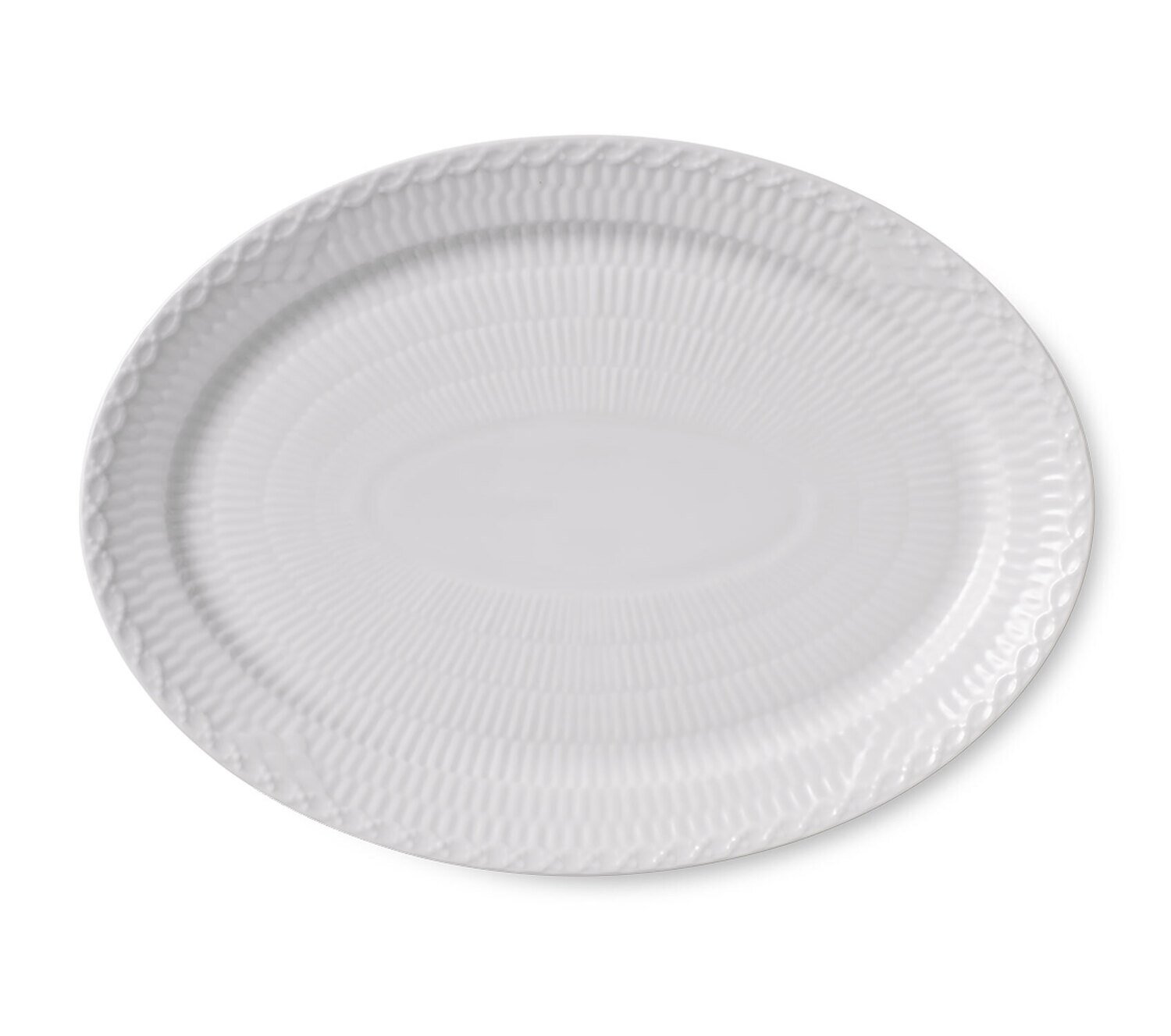 Royal Copenhagen White Fluted Half Lace Oval Plate 11 Inch 1016792