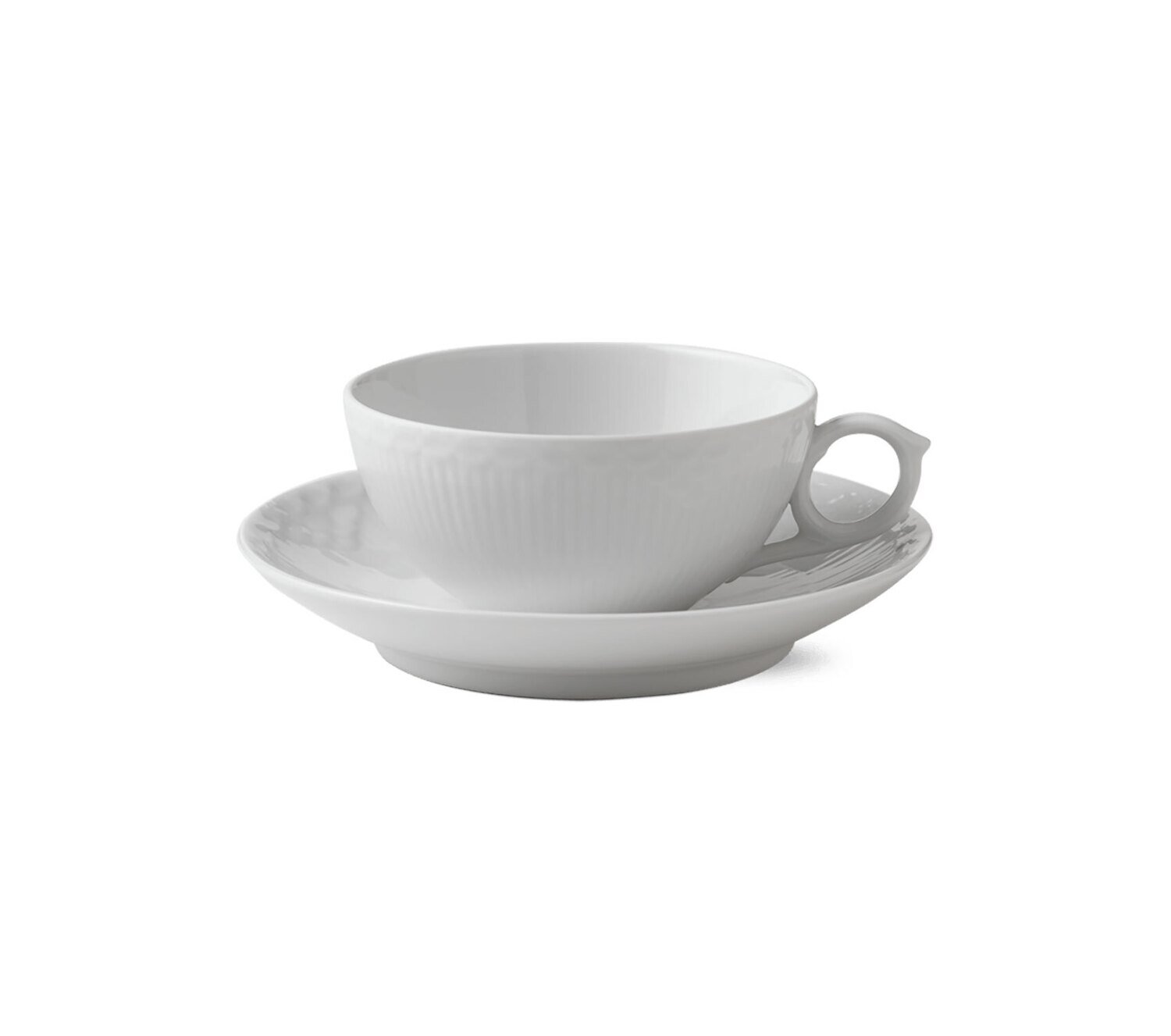 Royal Copenhagen White Fluted Half Lace Tea Cup &amp; Saucer 6.75Oz 1017277, MPN: 1017277, 5705140174707