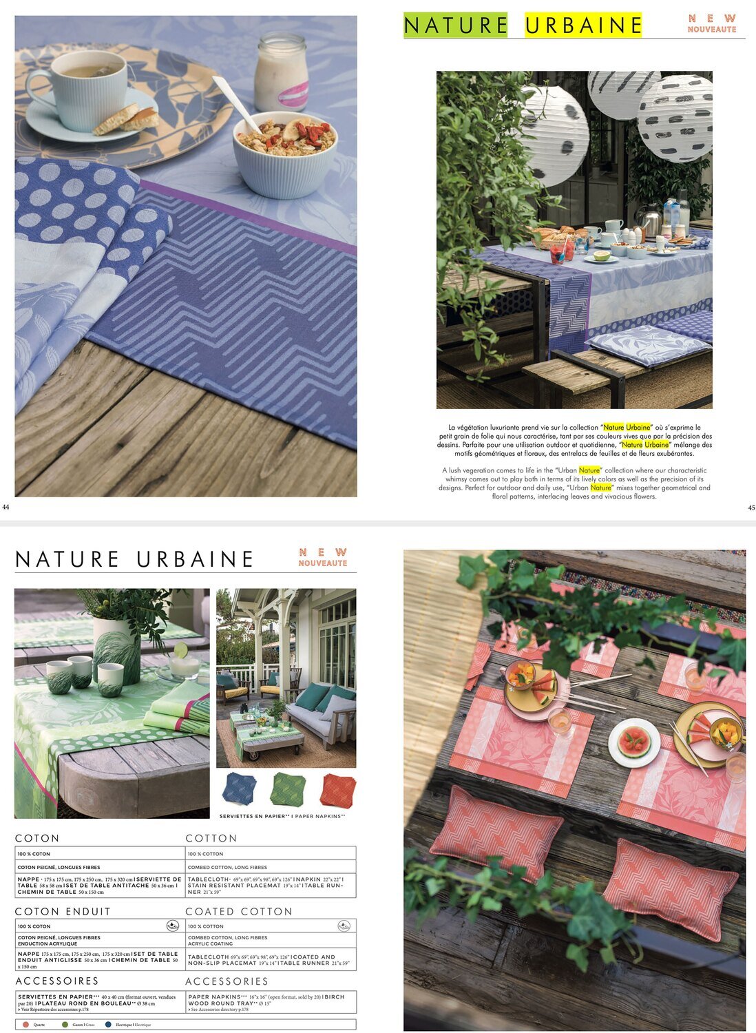 Le Jacquard Francais Nature Urbaine Green Paper Napkin 16 x 16 Inch 26312, MPN: 26312, 3660269263126