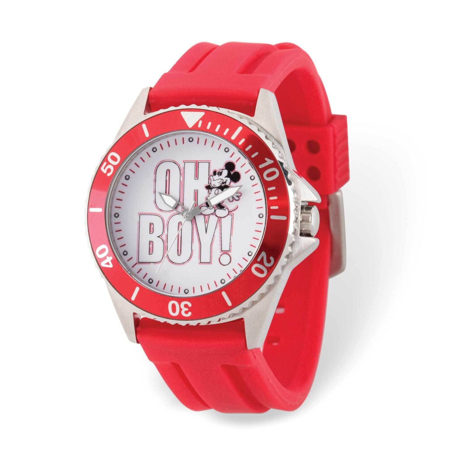Disney Mickey Mouse Oh Boy! Red Silicone Adult Watch XWA6172