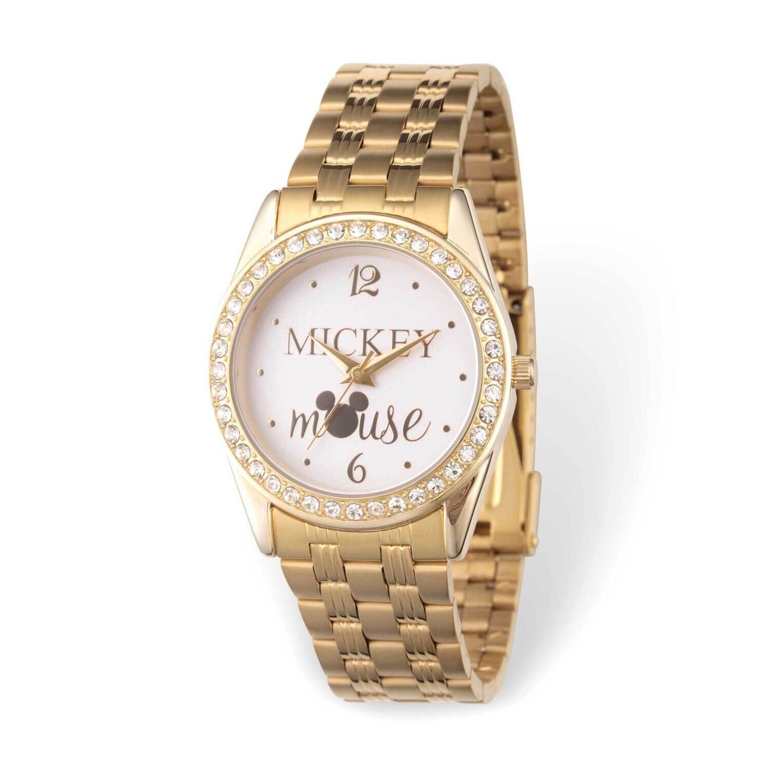 Disney Mickey Mouse Crystal Bezel Gold-tone Adult Watch XWA6174, MPN: XWA6174, 842885110258