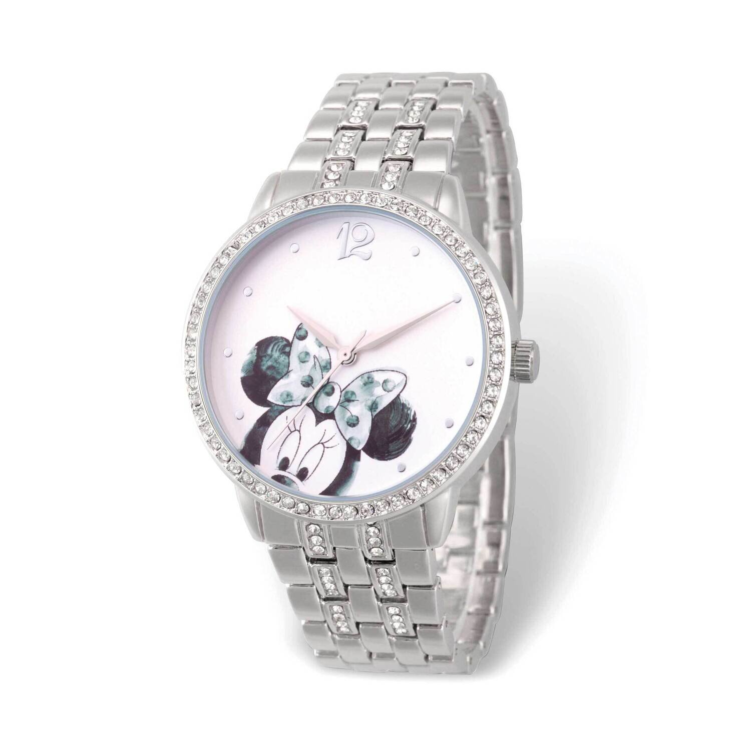 Disney Minnie Mouse Crystal Bezel Silver-tone Adult Watch XWA6176, MPN: XWA6176, 842885110296