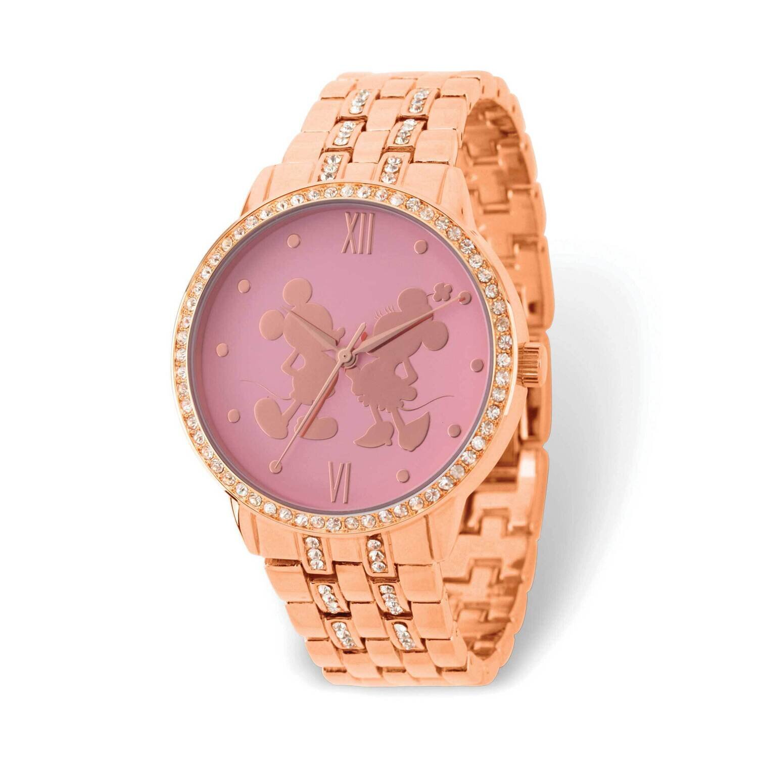 Disney Minnie/Mickey Mouse Crystal Bezel Rose-tone Adult Watch XWA6182, MPN: XWA6182, 842885110371