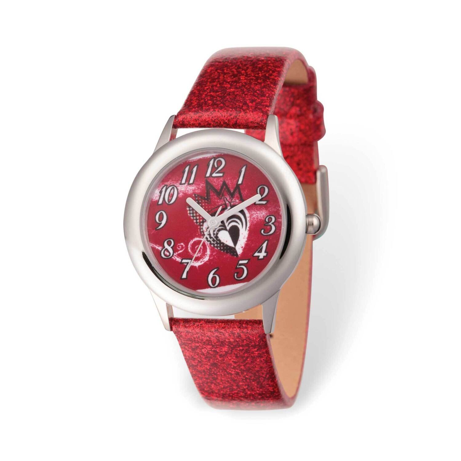 Disney Descendants Crown Heart Red Glitter Band Kids Watch XWA6225, MPN: XWA6225, 842885113761