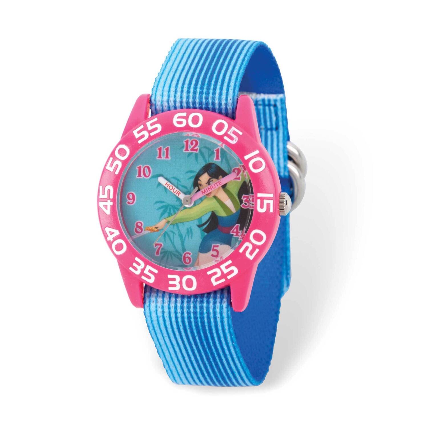 Disney Mulan Time Teacher Blue Stretch Band Kids Watch XWA6231