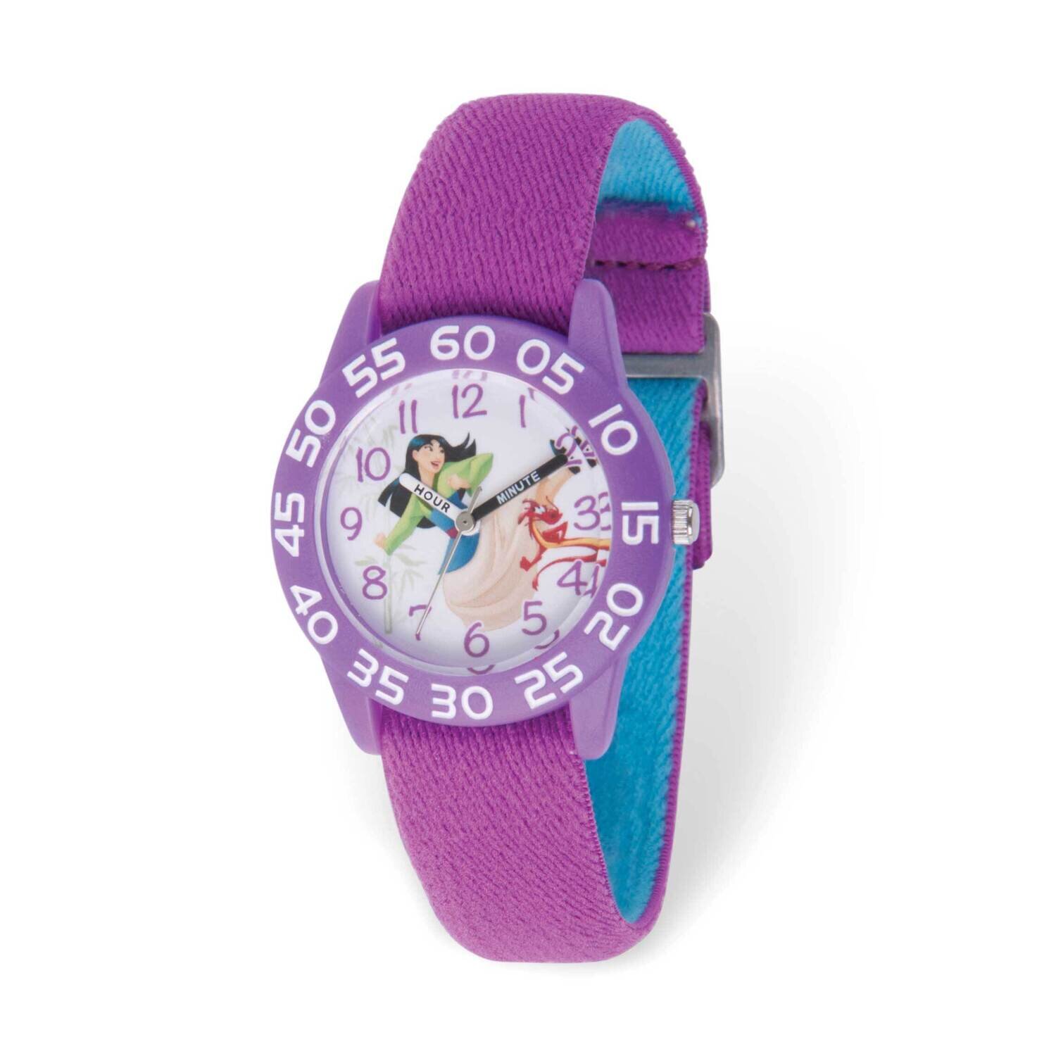 Disney Mulan Time Teacher Purple Stretch Band Kids Watch XWA6233