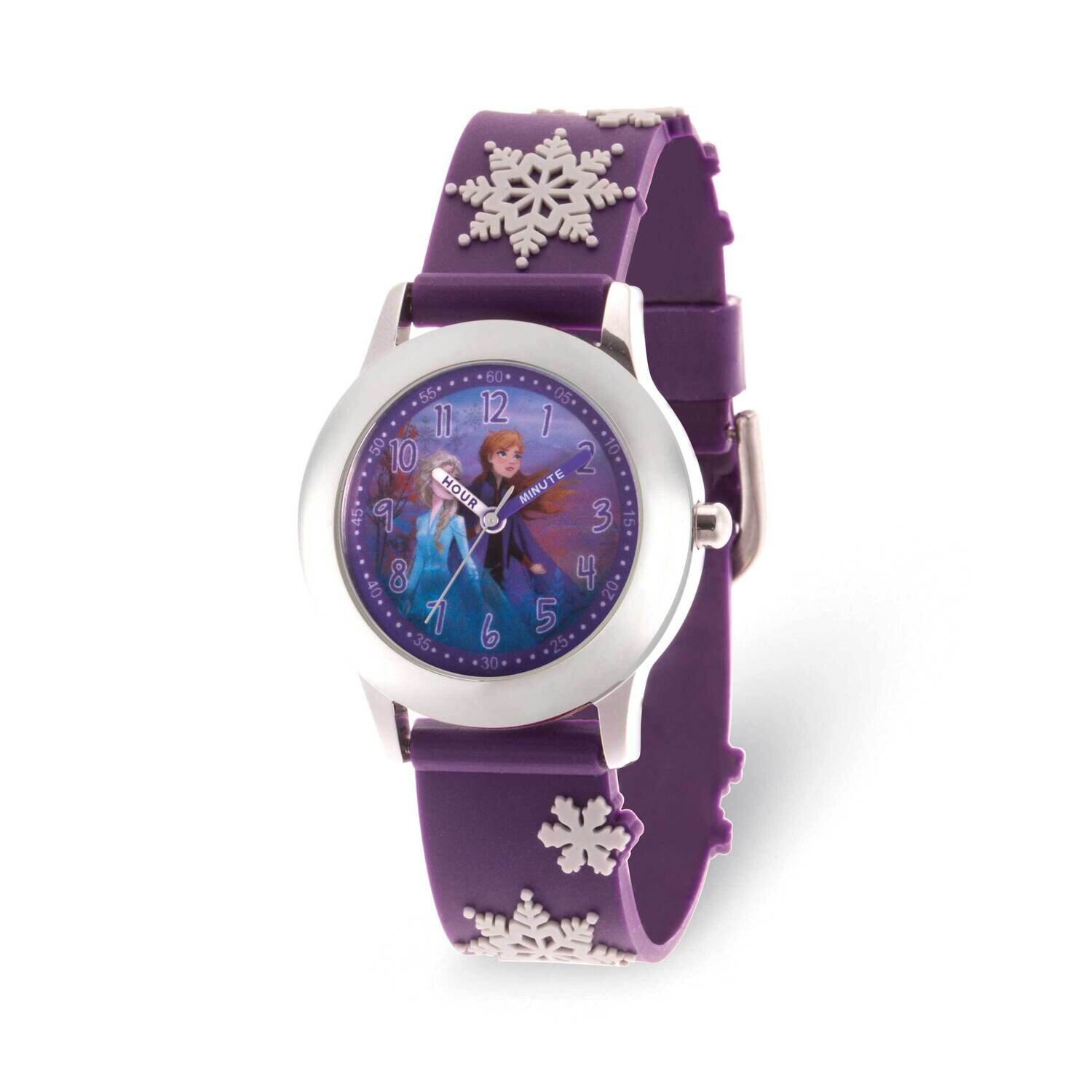 Disney Frozen II Time Teacher Purple Snowflake Band Kids Watch XWA6270, MPN: XWA6270, 842885114058