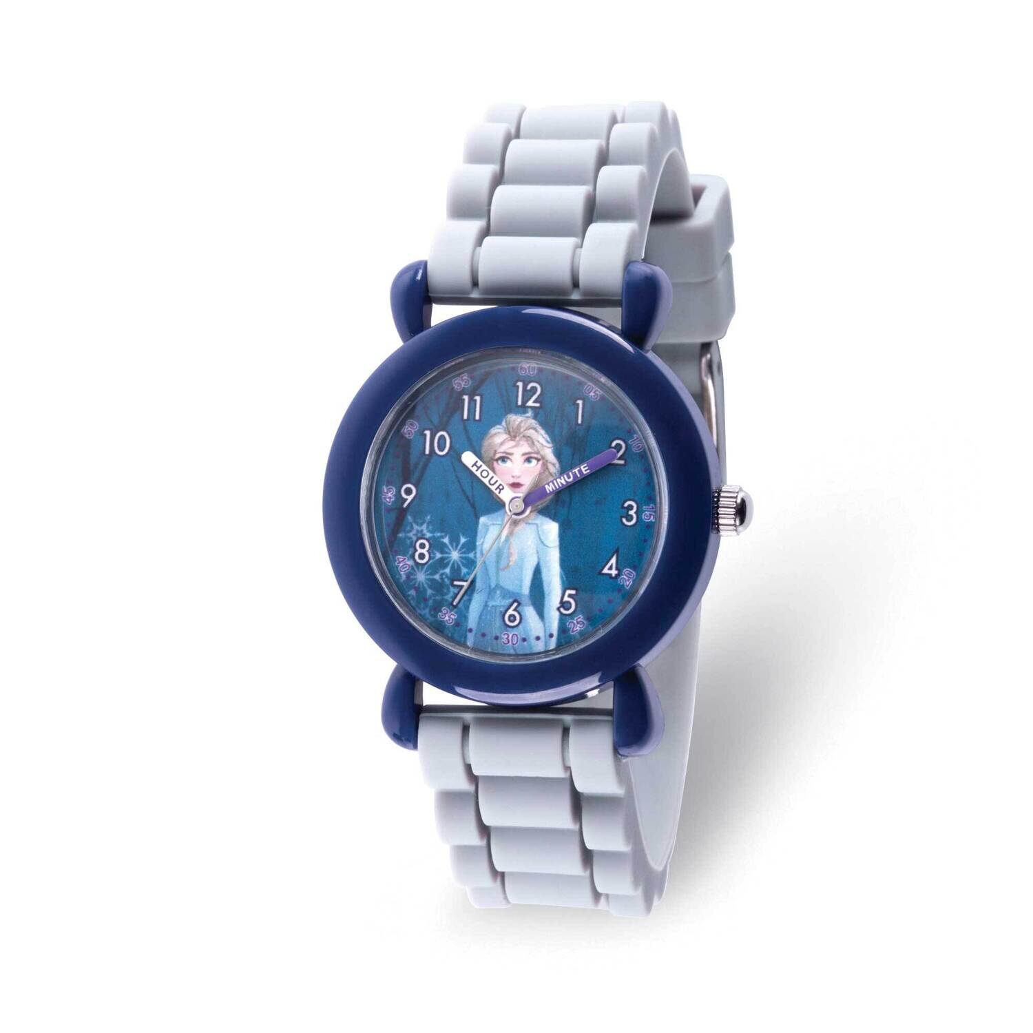 Disney Frozen II Elsa Time Teacher White Silicone Band Kids Watch XWA6285