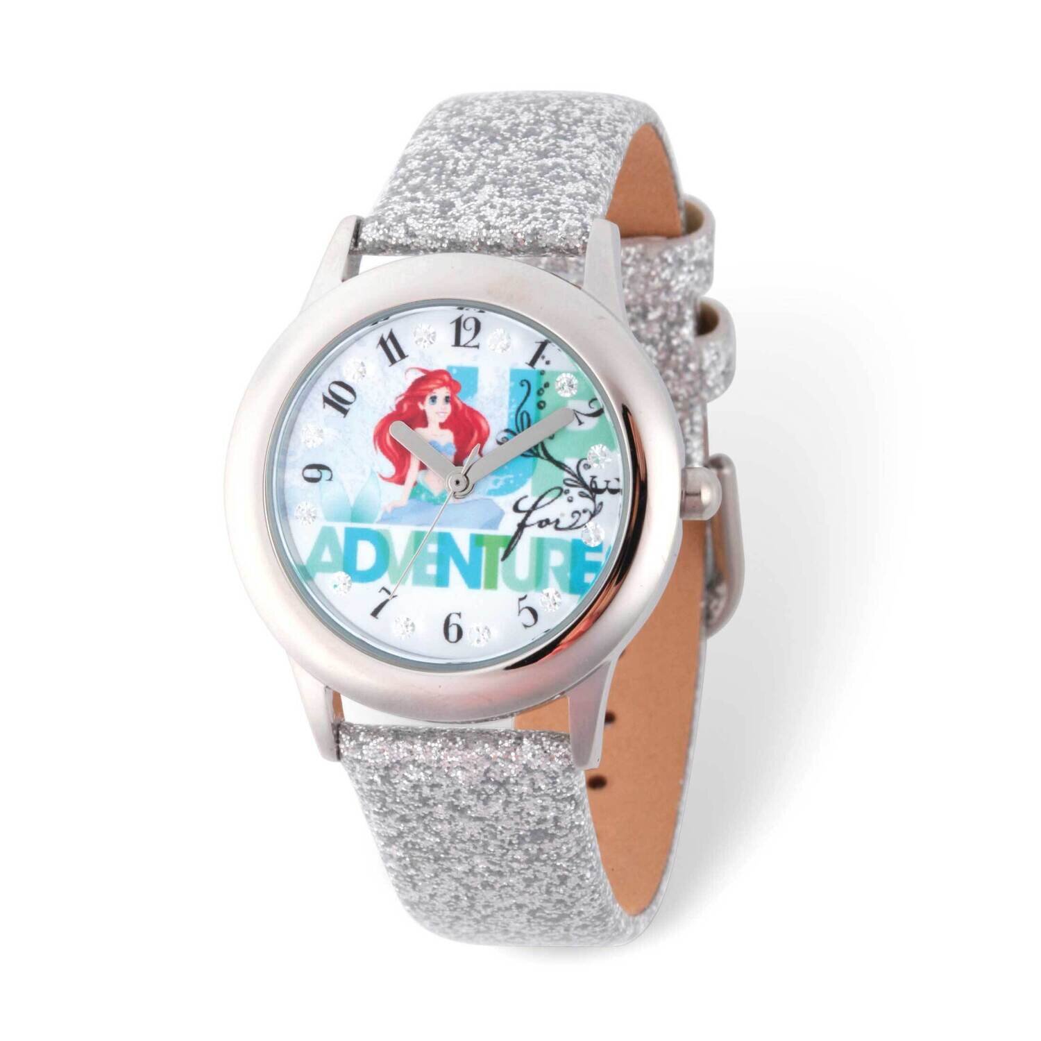 Disney Tween The Little Mermaid Adventure Silver-tone Leather Watch XWA6294