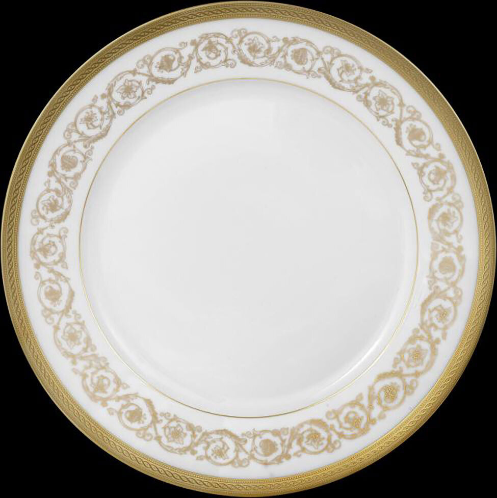 J. Seignolles Ambassade White With Gold Dinner Plate 11 Inch JS17534
