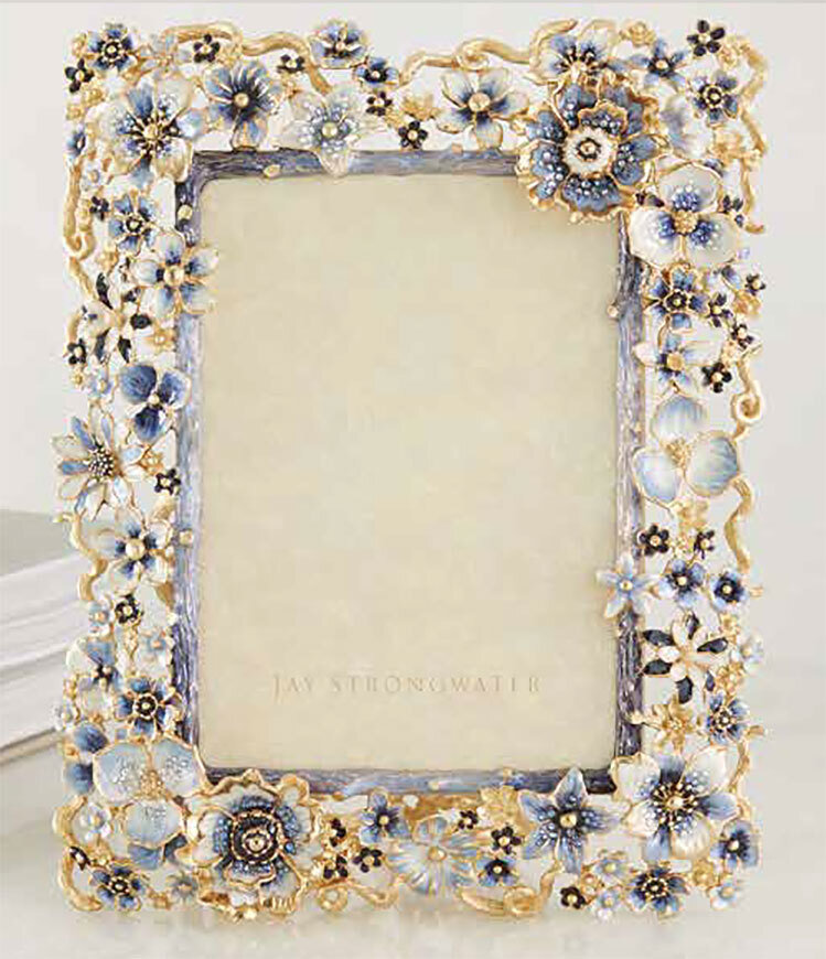Jay Strongwater Ophelia Cluster Flower 5 x 7 Inch Picture Frame SPF5859-284
