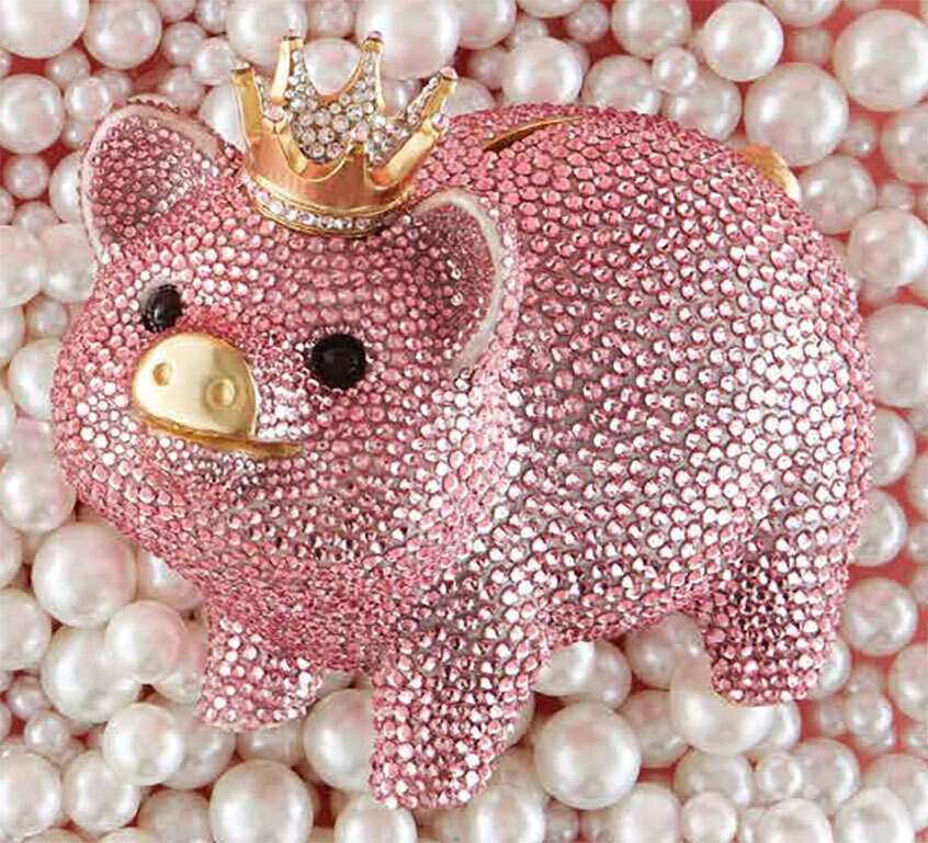Jay Strongwater Gatsby Pave Piggy Bank SDH6653-206