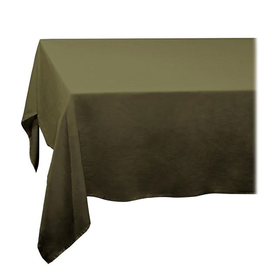 L'Objet Linen Sateen Tablecloth Medium Olive LN4820