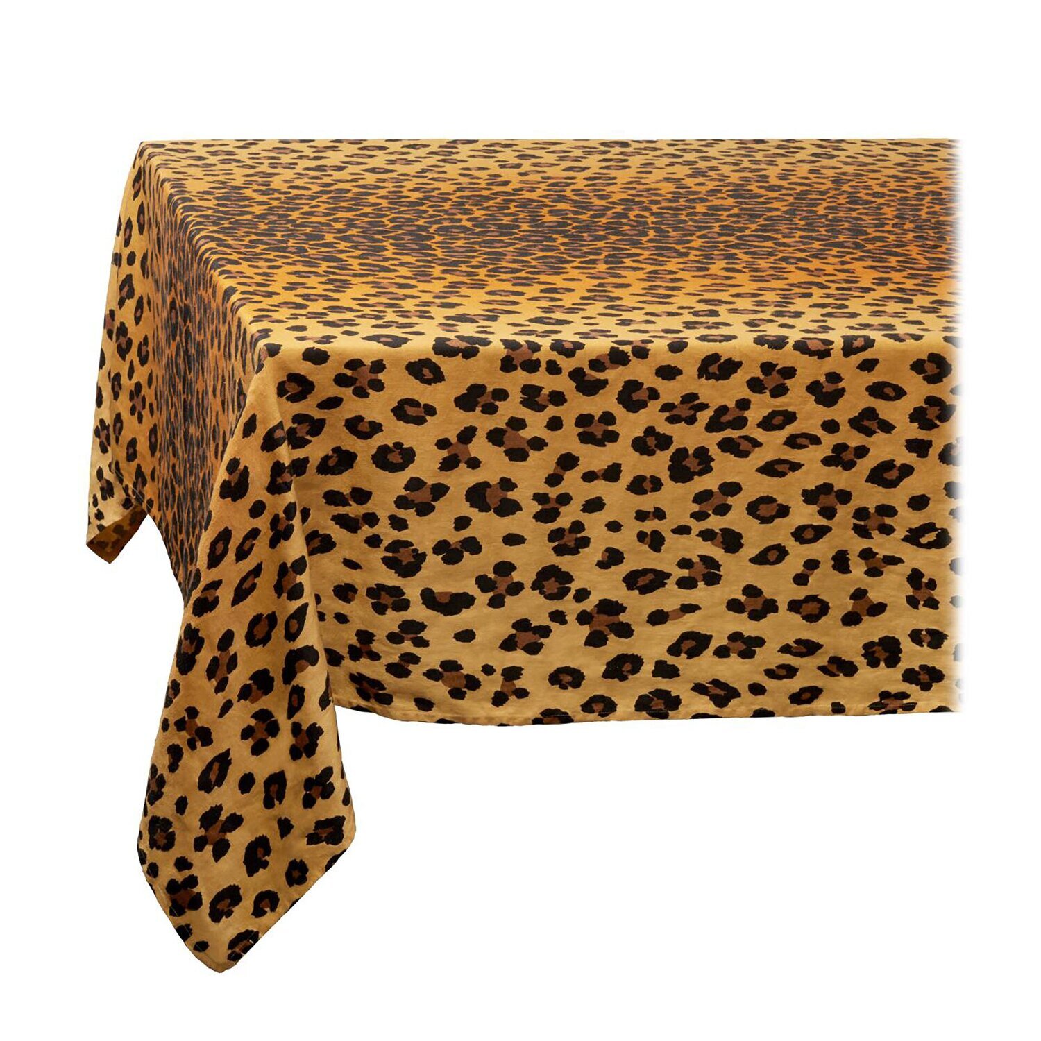 L'Objet Linen Sateen Leopard Tablecloth Large Natural LN5521