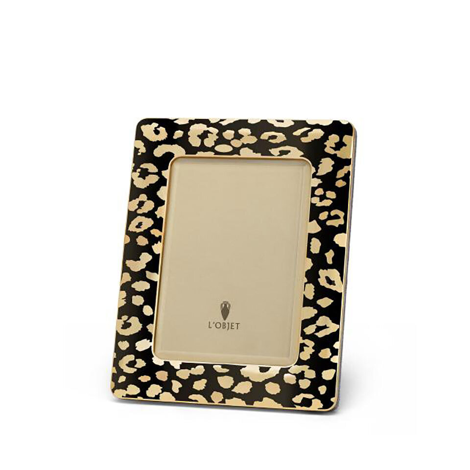 L'Objet Leopard Picture Frame 4 x 6 Inch Gold F4301S