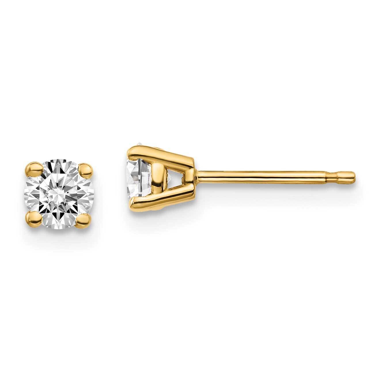 1/2ctw Certified VS/SI D E F Lab Grown Diamond 4-Prong Earrings 14k Yellow Gold EM1006-050C-LD, MPN…