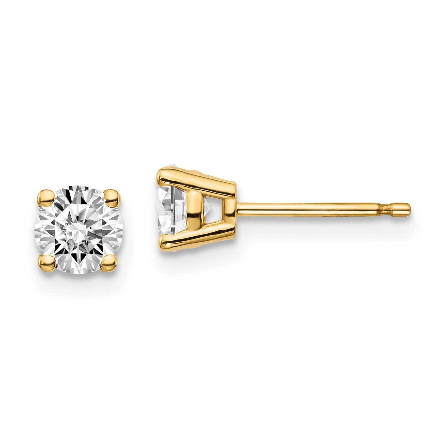 3/4ctw SI1/SI2 G H I Lab Grown Diamond 4 Prong Earrings 14k Yellow Gold EM1006-075-LG